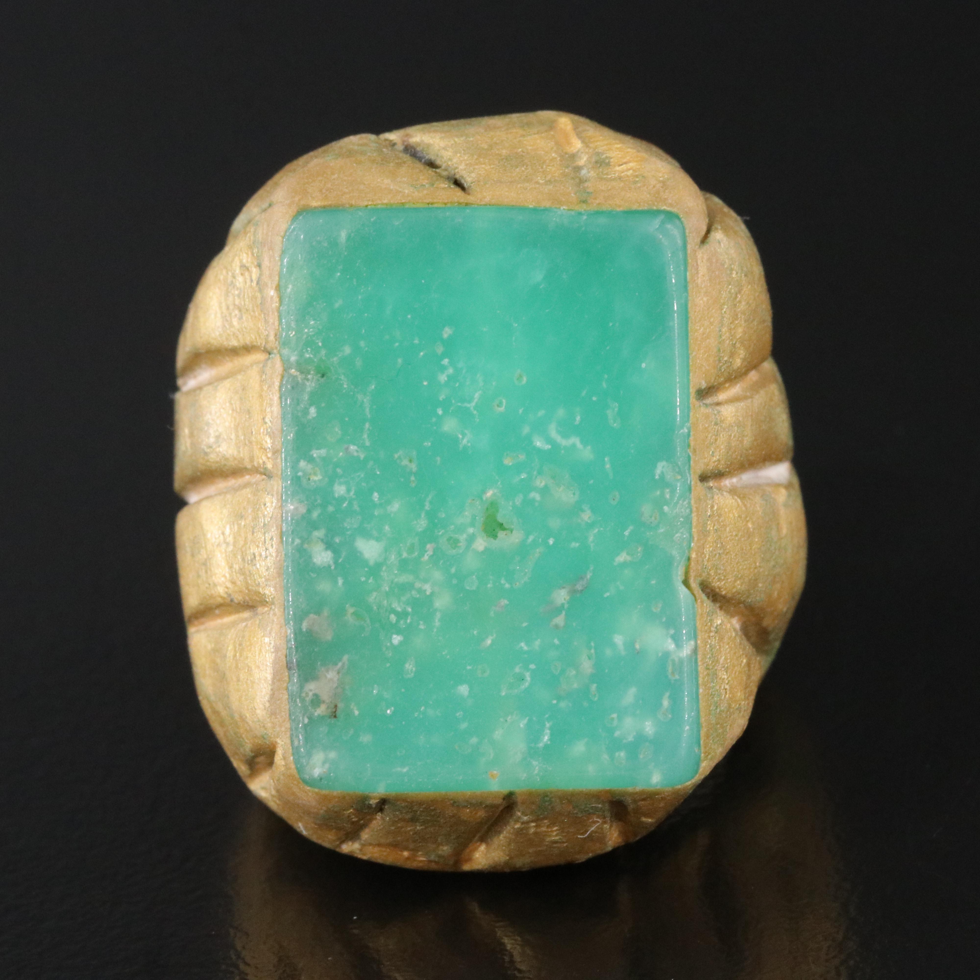 Cleo & Cat Chrysoprase and Polymer Clay Ring