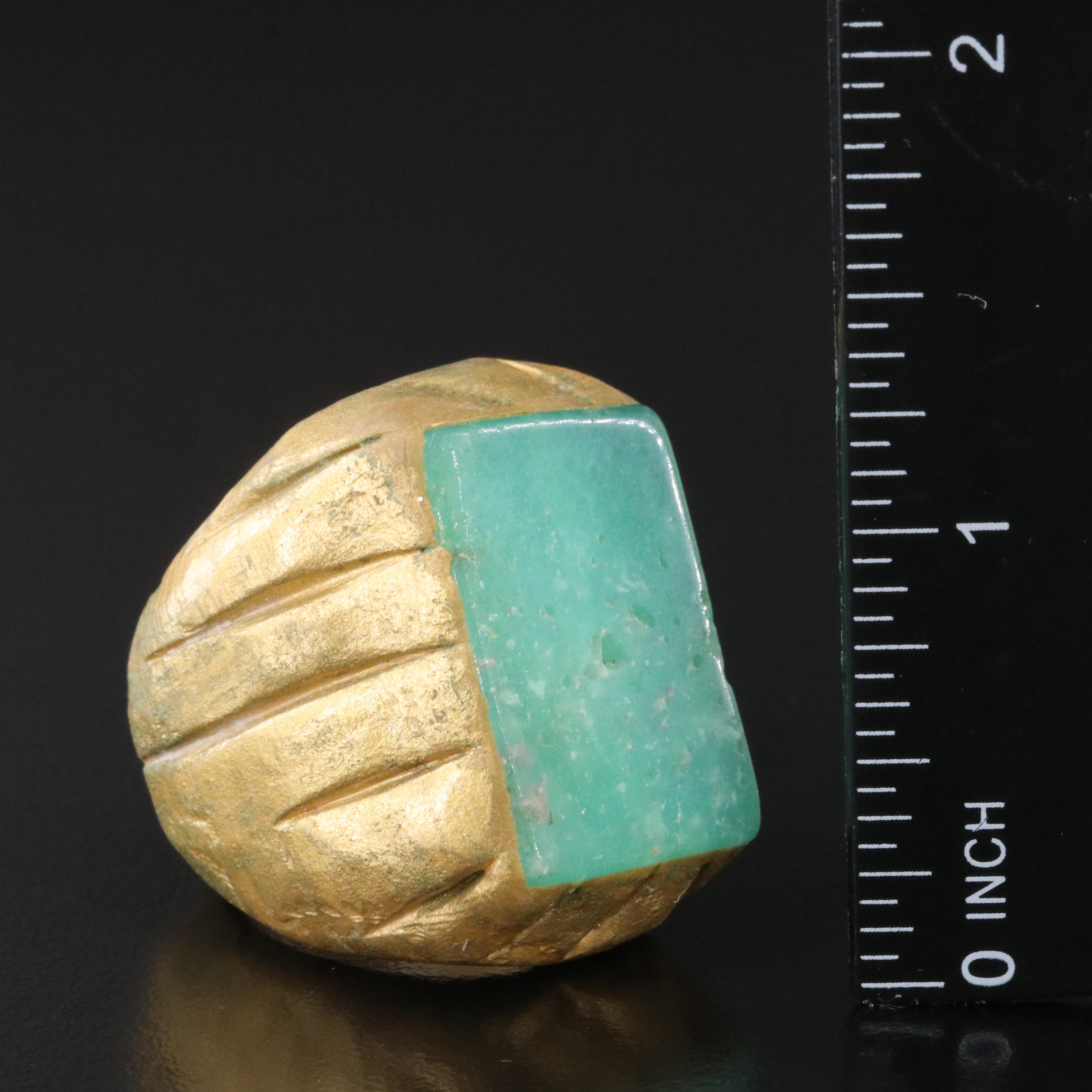 Cleo & Cat Chrysoprase and Polymer Clay Ring