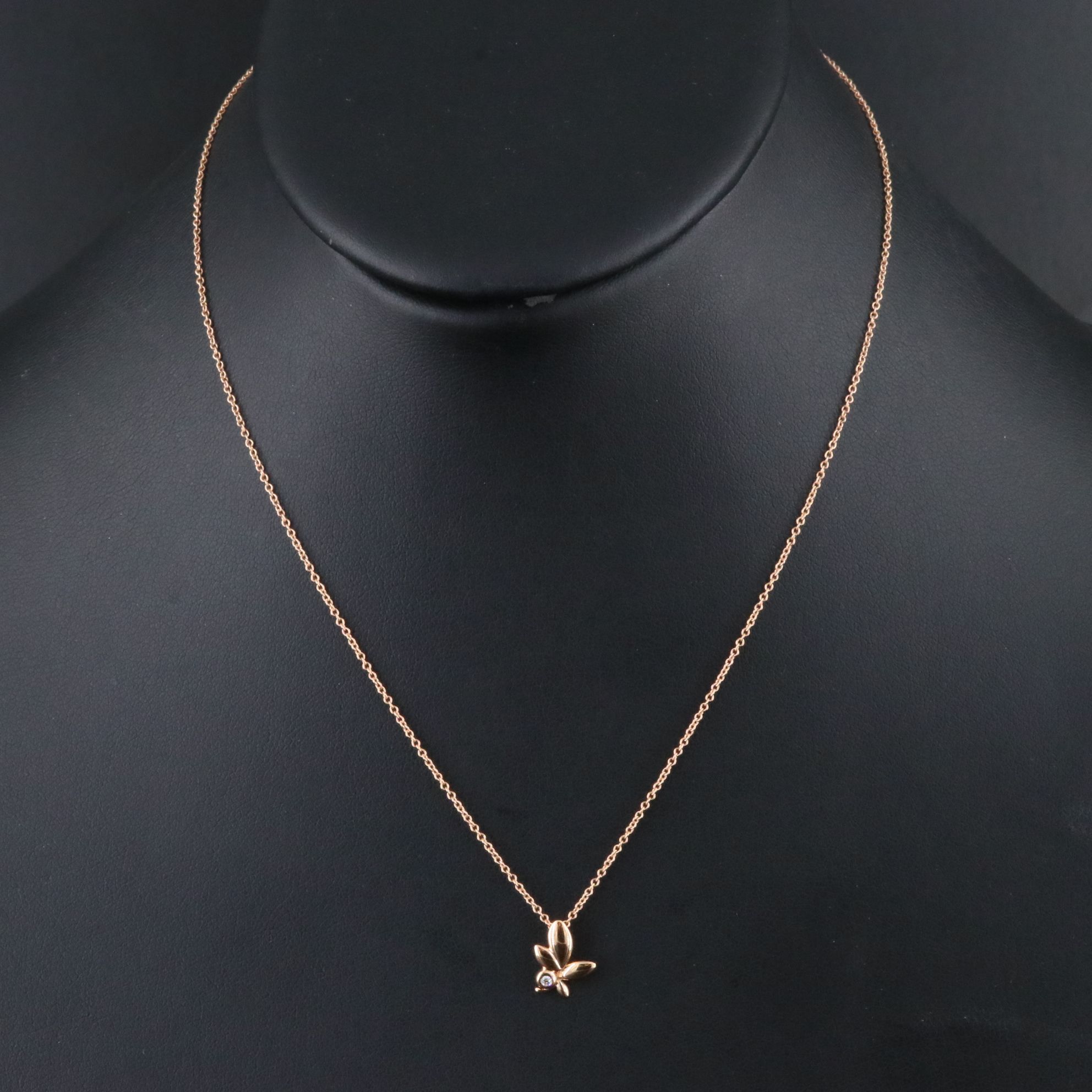 Paloma Picasso for Tiffany & Co. 18K Rose Gold and Diamond Olive Leaf Necklace