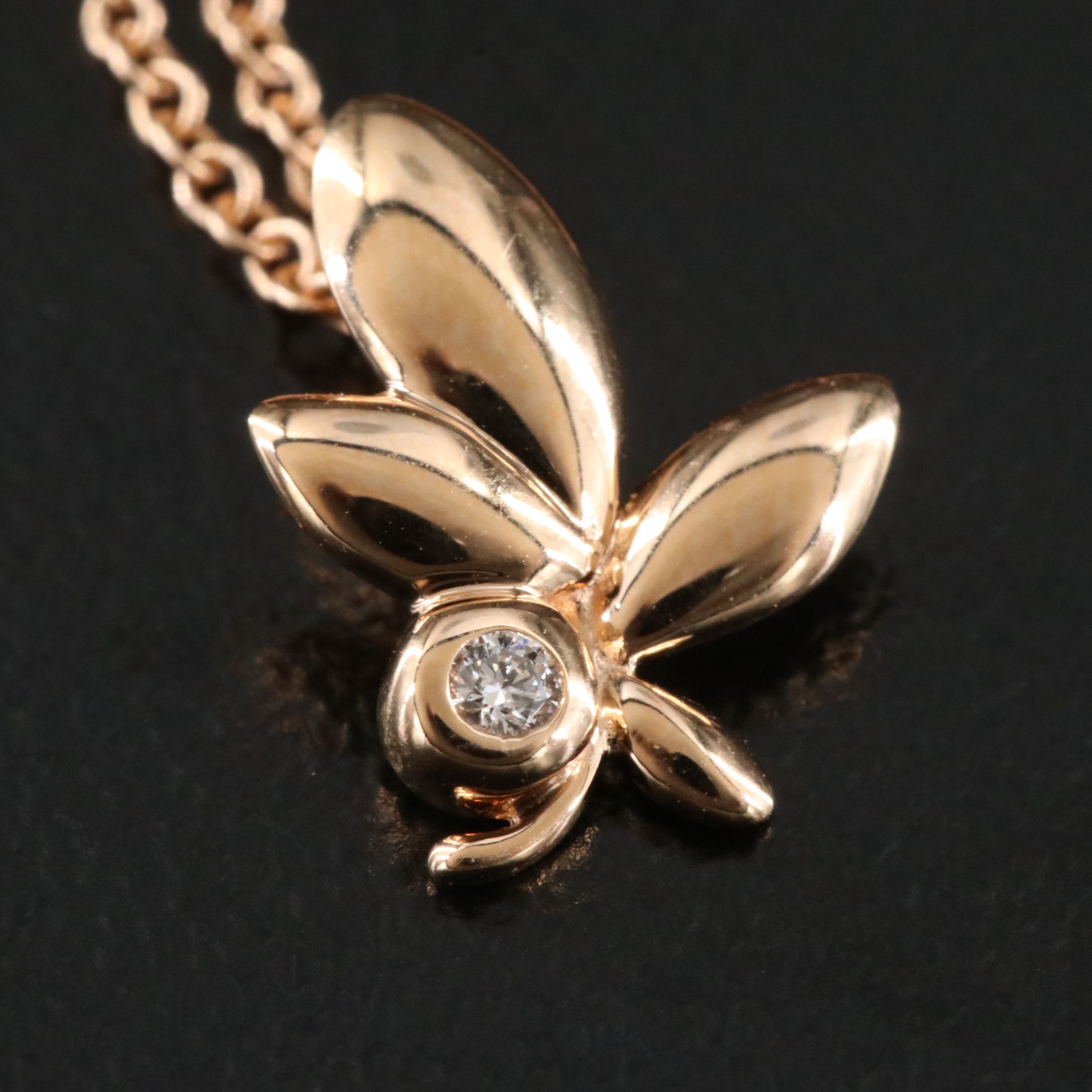 Paloma Picasso for Tiffany & Co. 18K Rose Gold and Diamond Olive Leaf Necklace