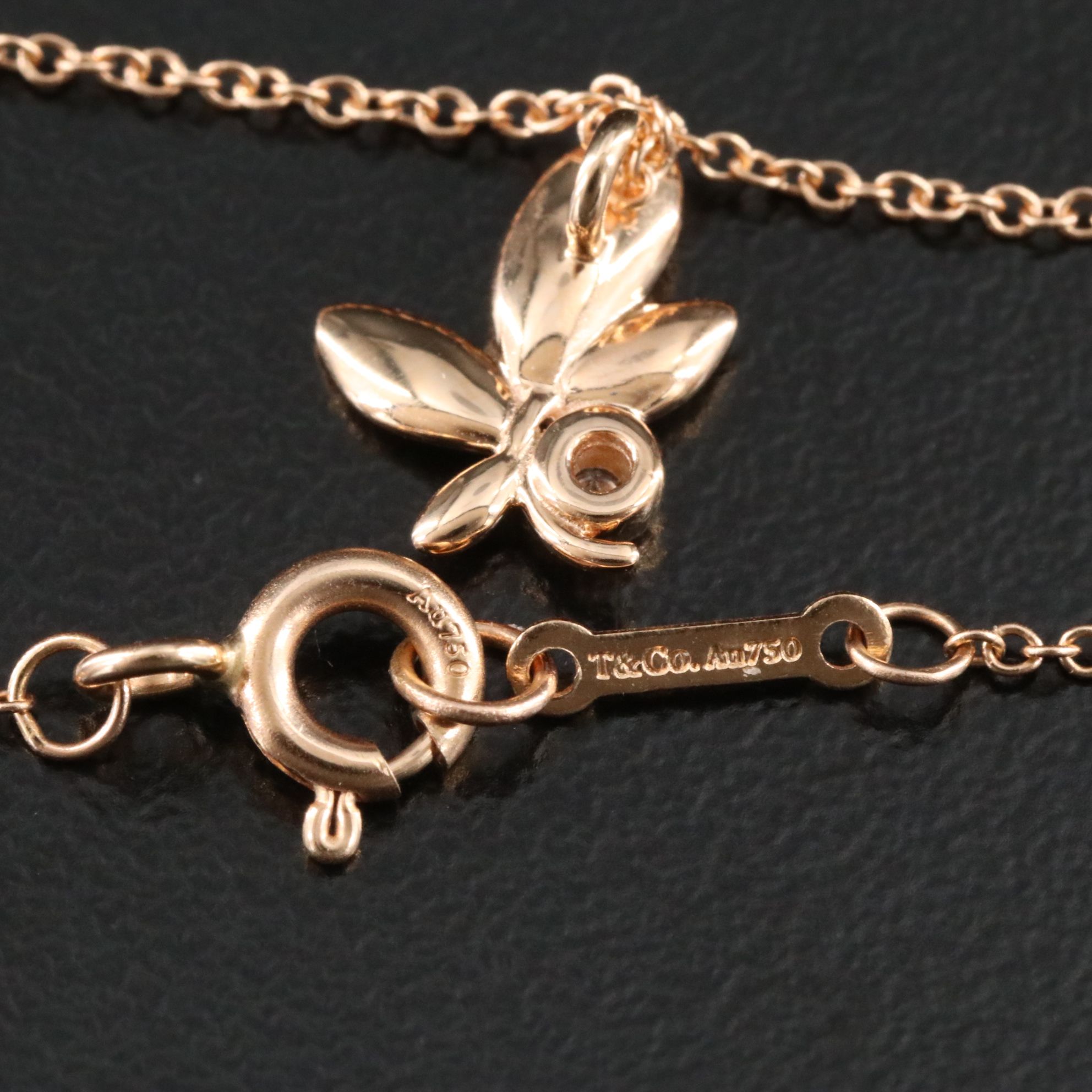 Paloma Picasso for Tiffany & Co. 18K Rose Gold and Diamond Olive Leaf Necklace