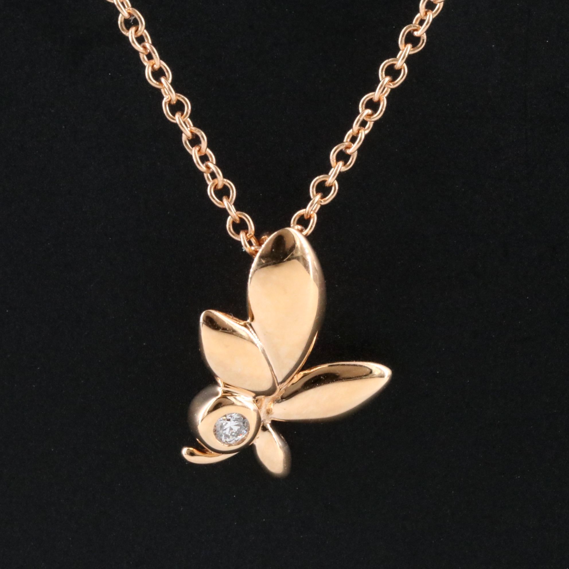 Paloma Picasso for Tiffany & Co. 18K Rose Gold and Diamond Olive Leaf Necklace