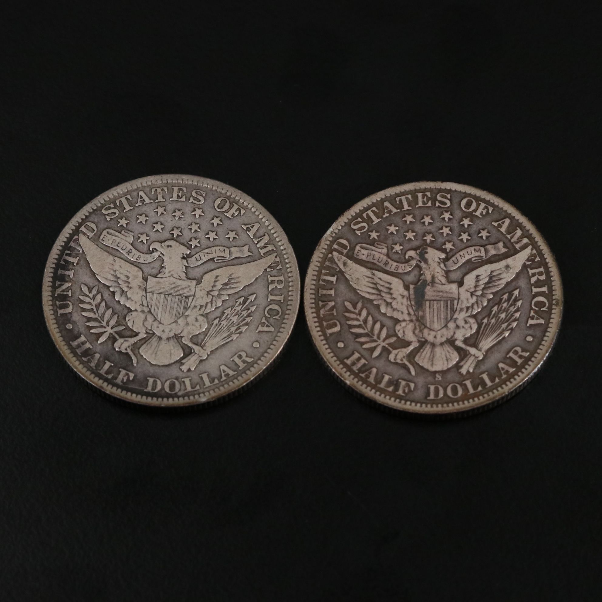 Two Barber Silver Half Dollars Including 1899 and 1899-S