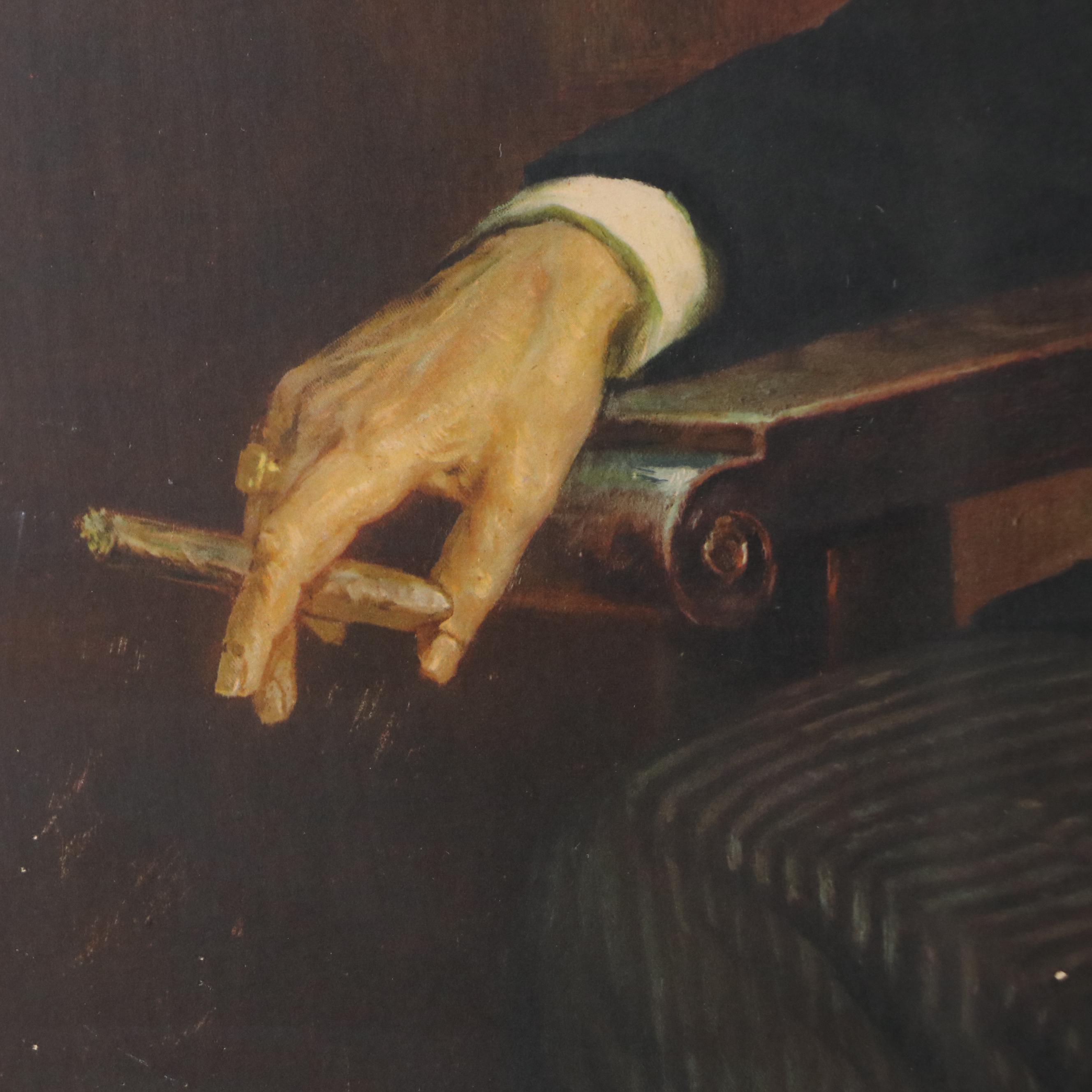 Collotype of Winston Churchill After Professor Arthur Pan