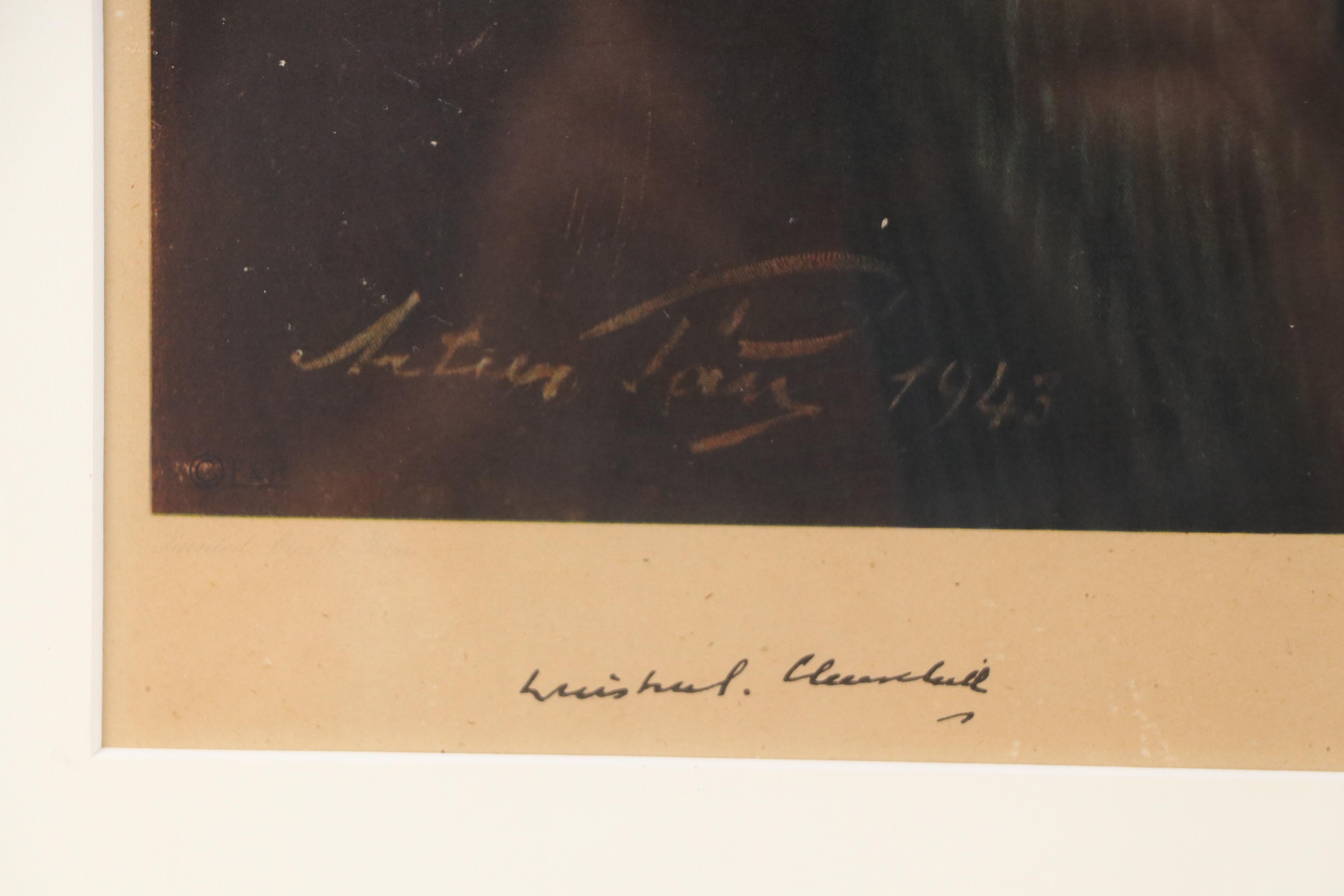 Collotype of Winston Churchill After Professor Arthur Pan
