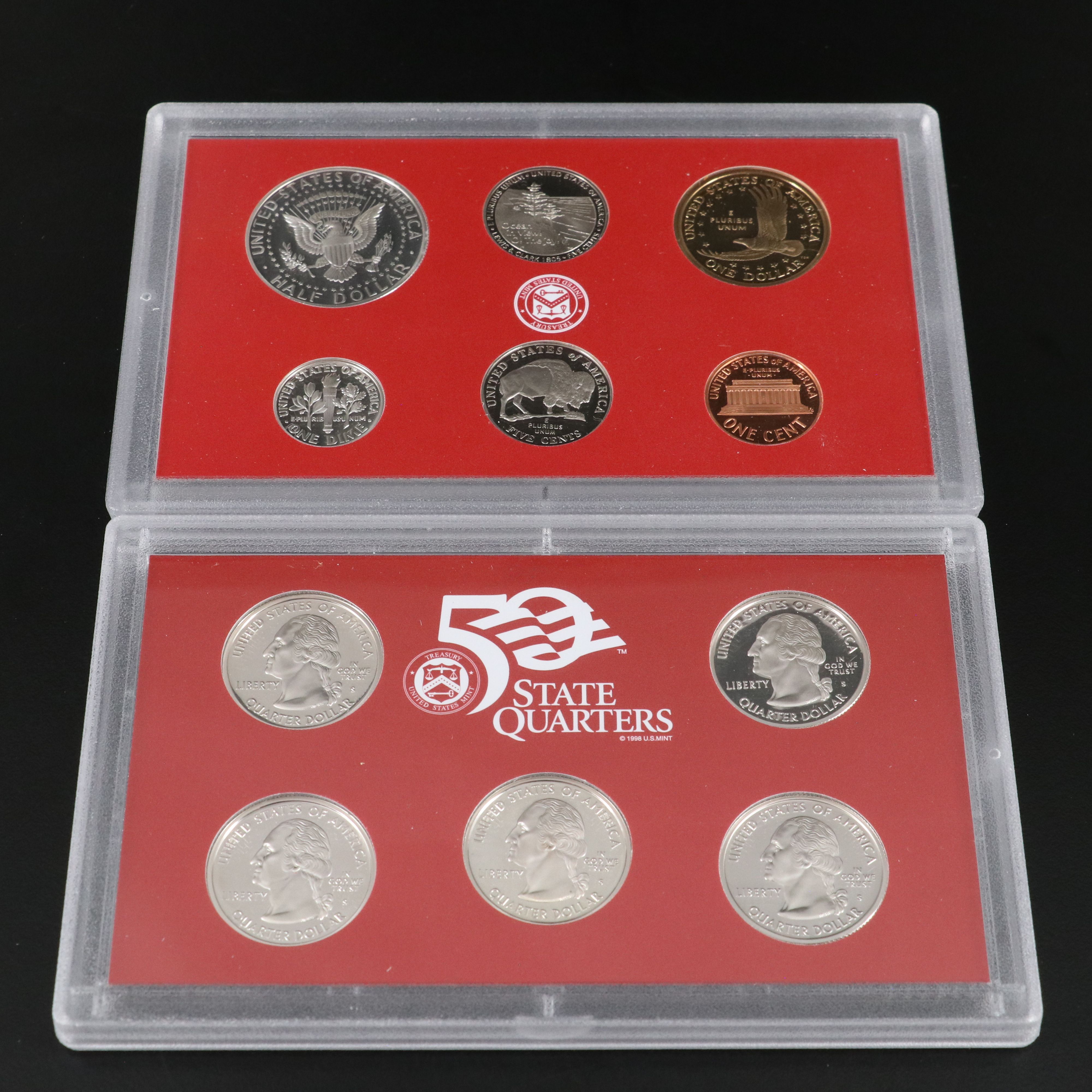Three United States Modern Silver Proof Sets, 2001, 2002, and 2005