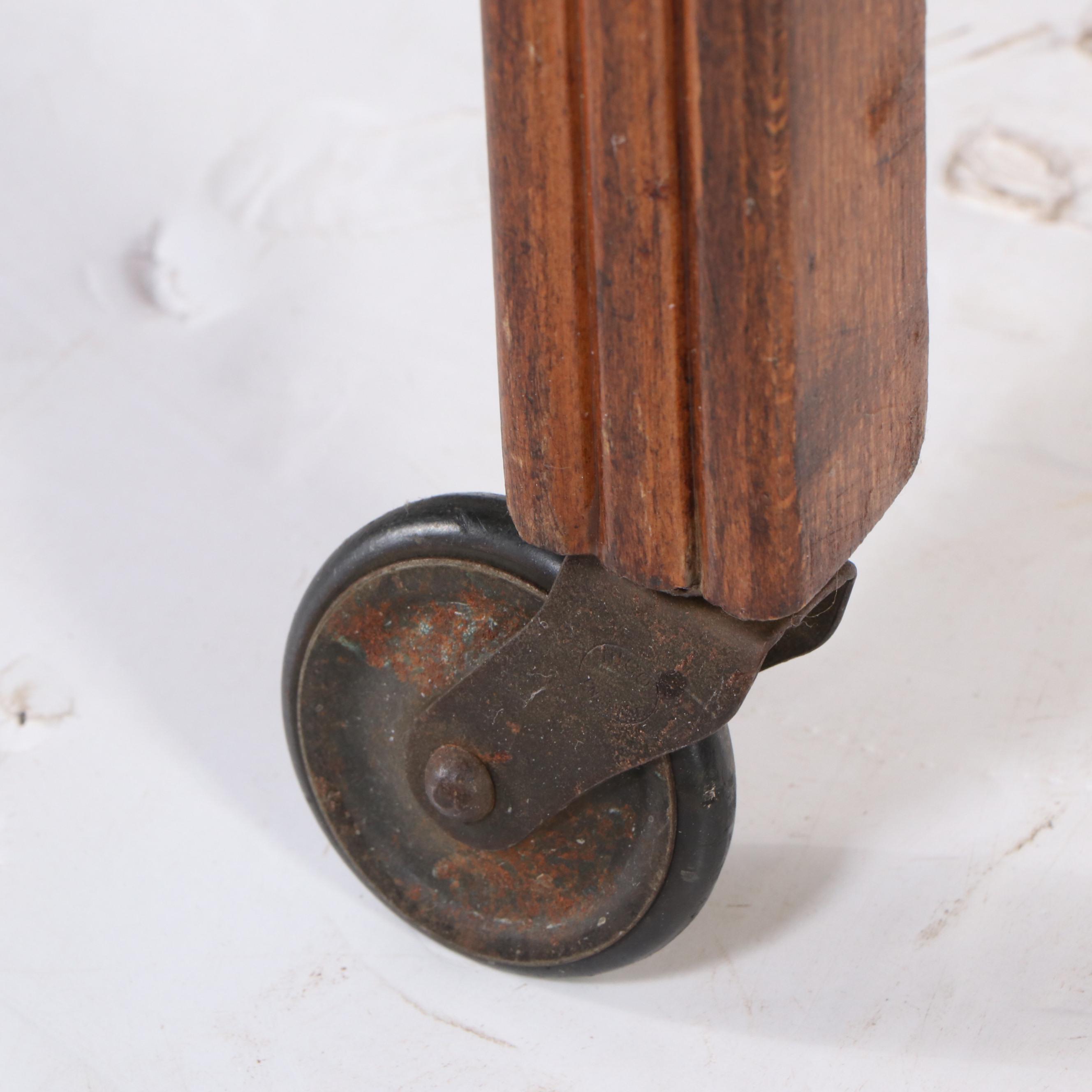 Art Deco Oak Drop Leaf Bar Trolley