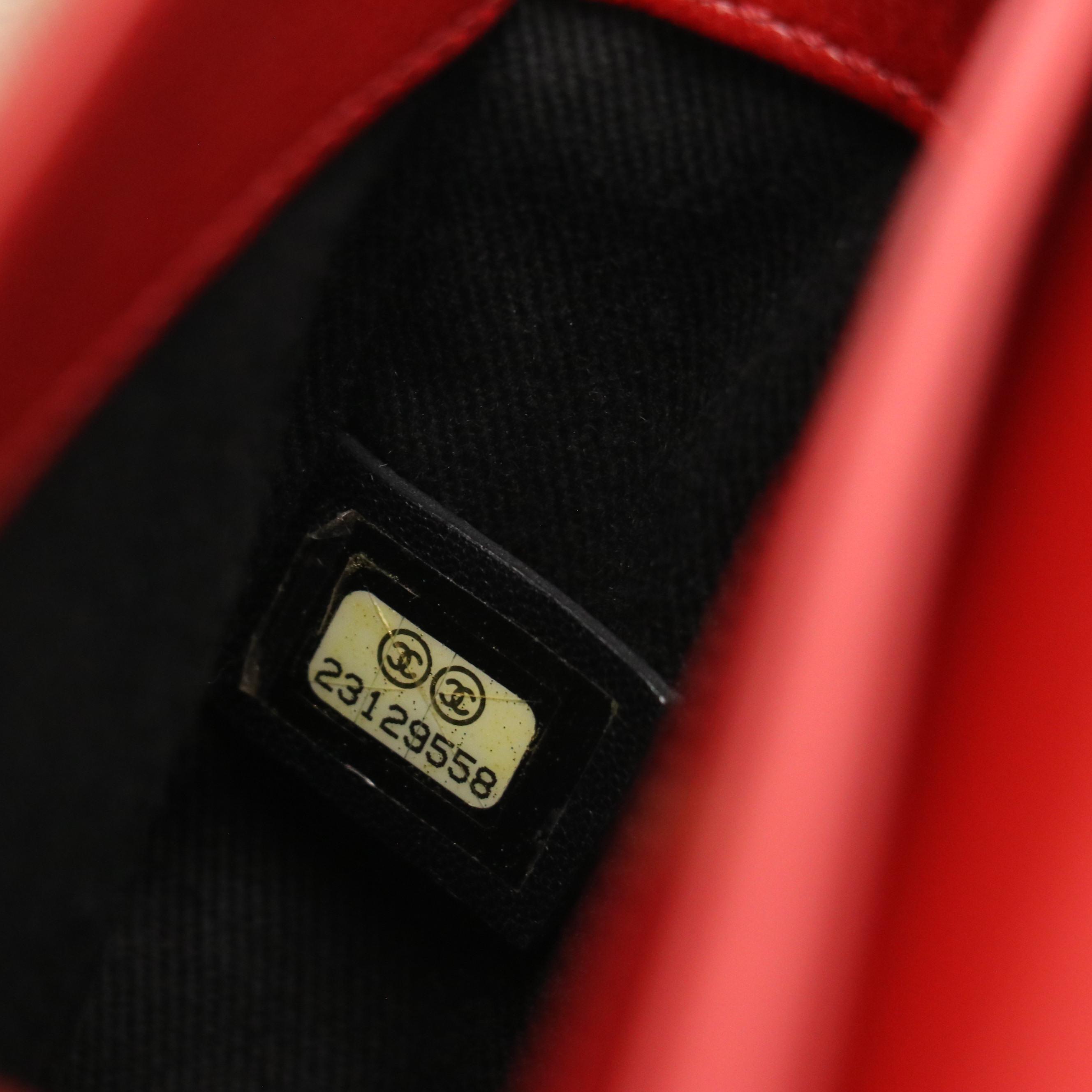 Chanel CC Flap Two-Way Bag in Red Smooth and Quilted Calfskin Leather