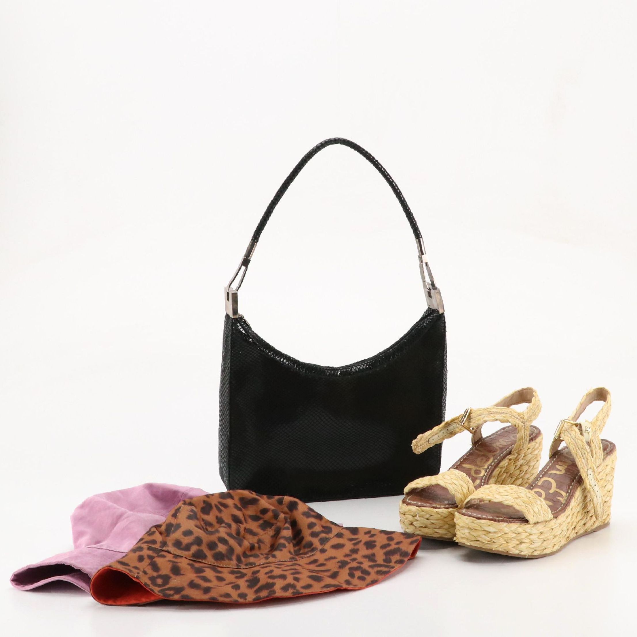 Sam Edelman Deena Wedges, Stuart Weitzman Embossed Shoulder Bag & Other Hats
