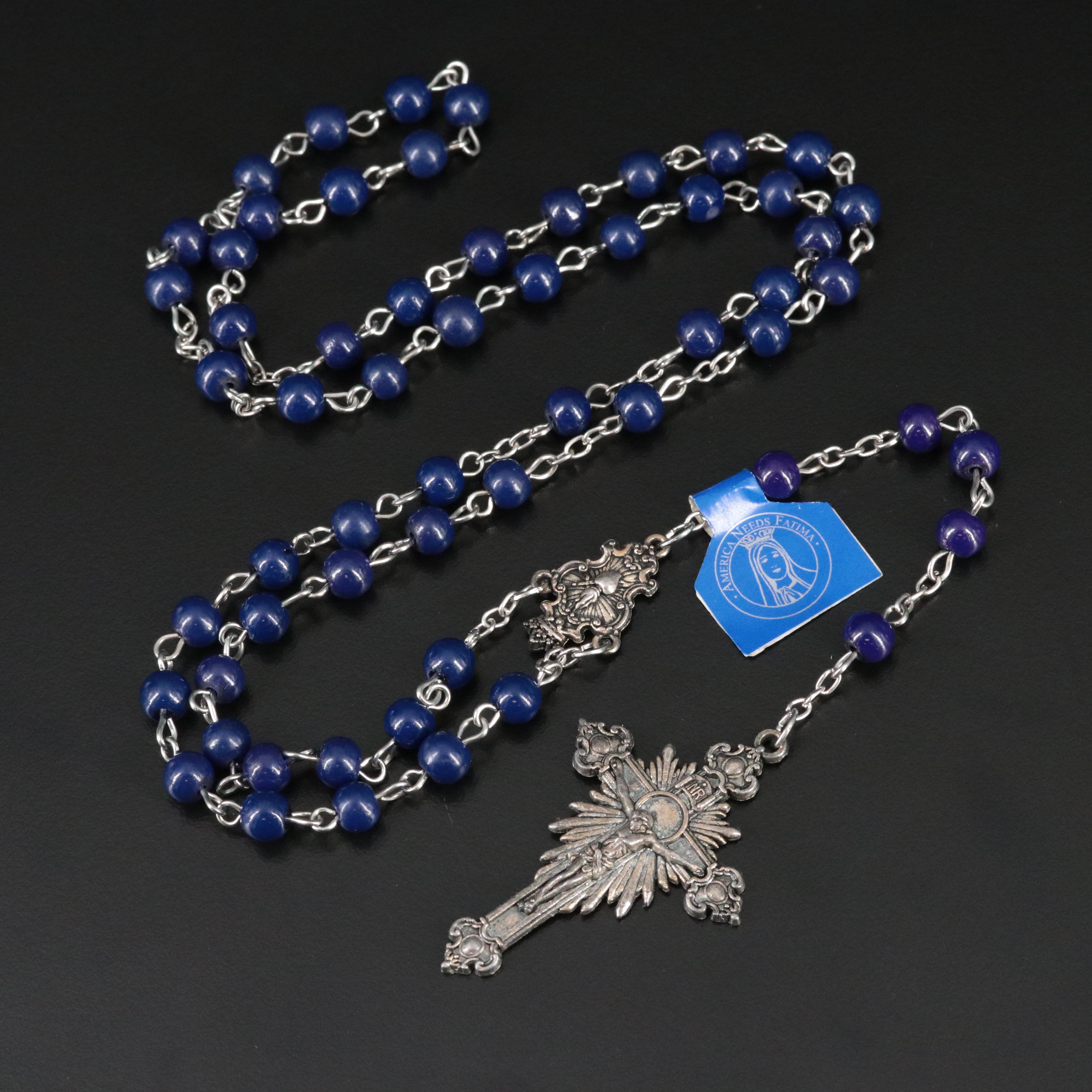 Glass Rosary Necklace