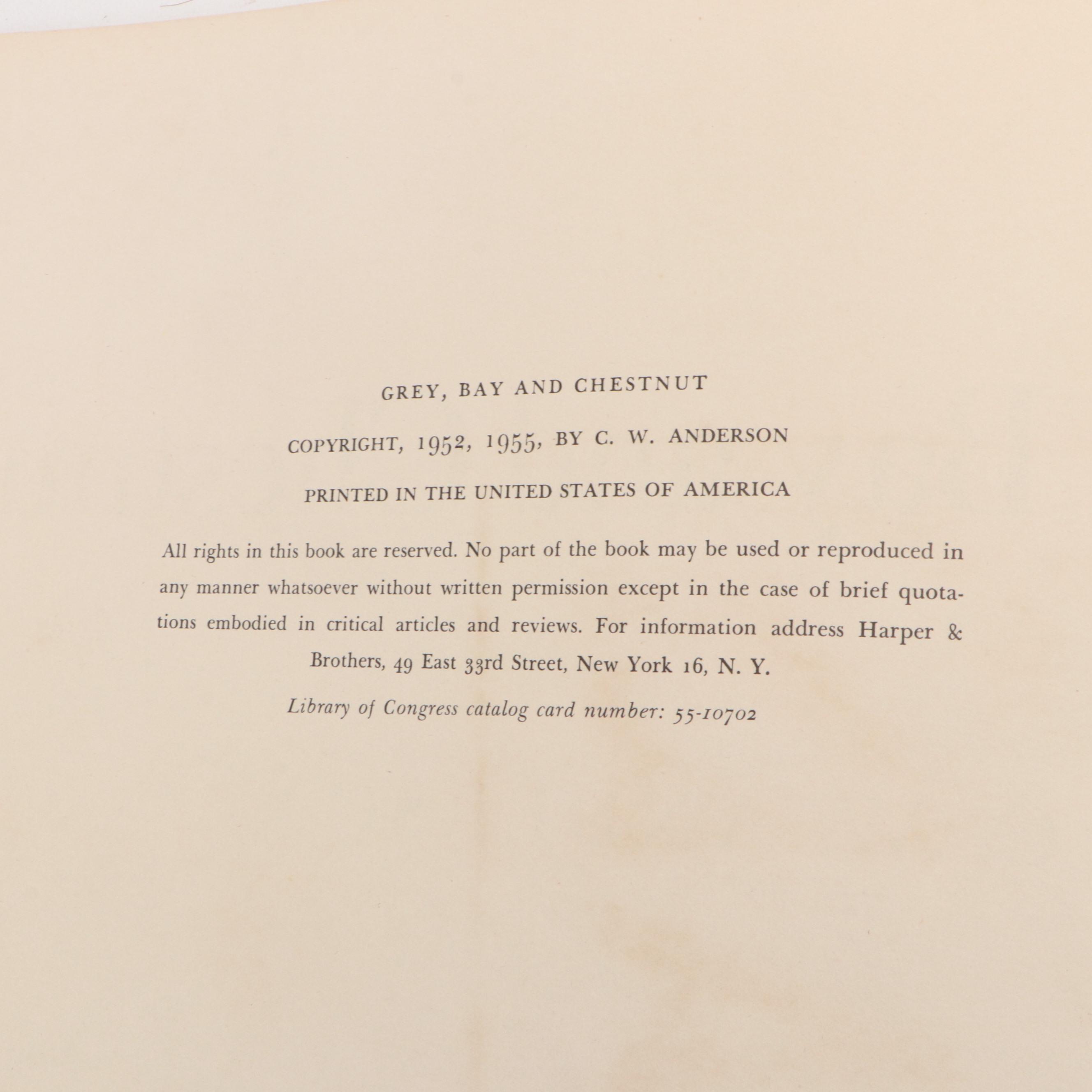 "Grey, Bay and Chestnut" by C. W. Anderson, 1955