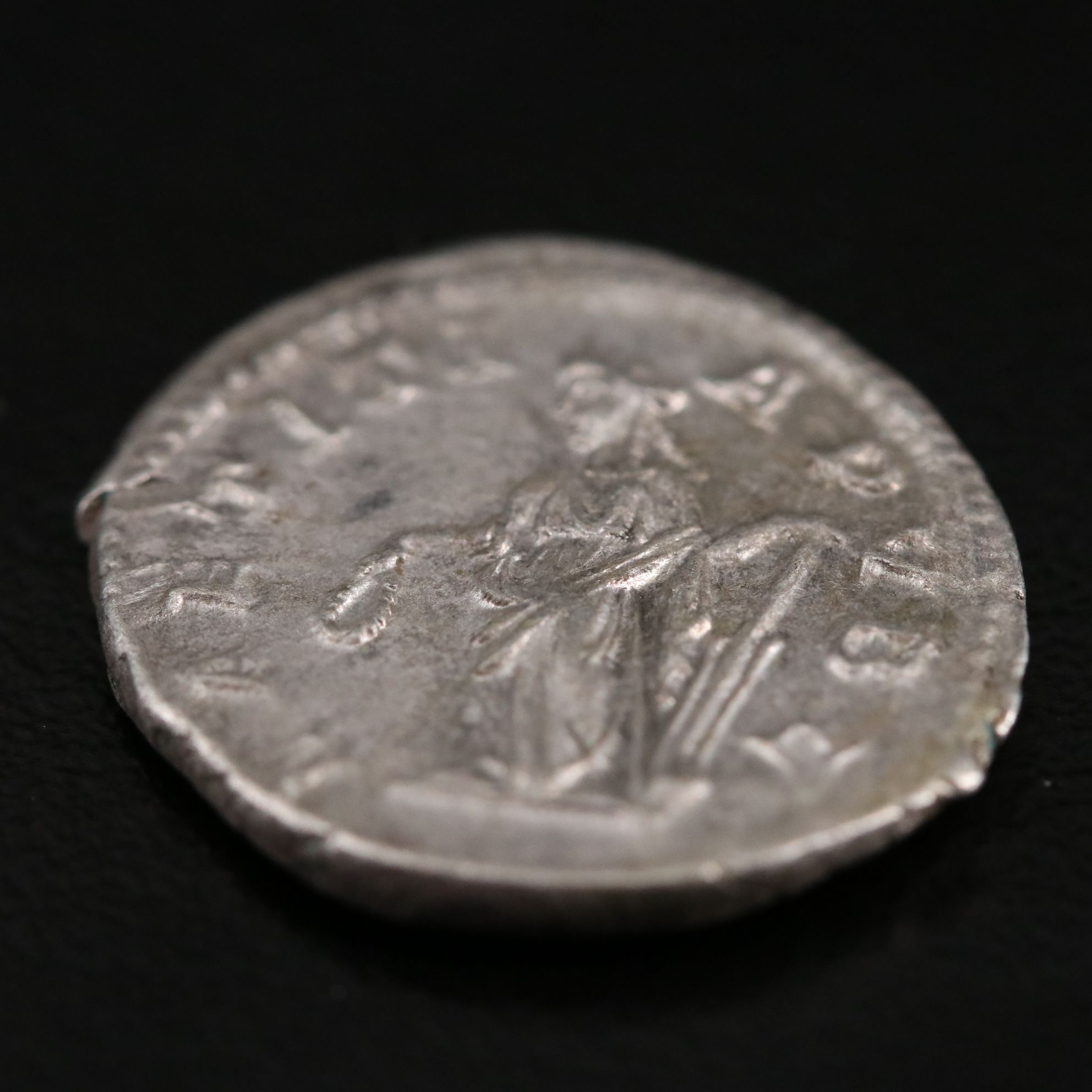 Ancient Roman Imperial AR Denarius Coin of Elagabalus, ca. 219 A.D.