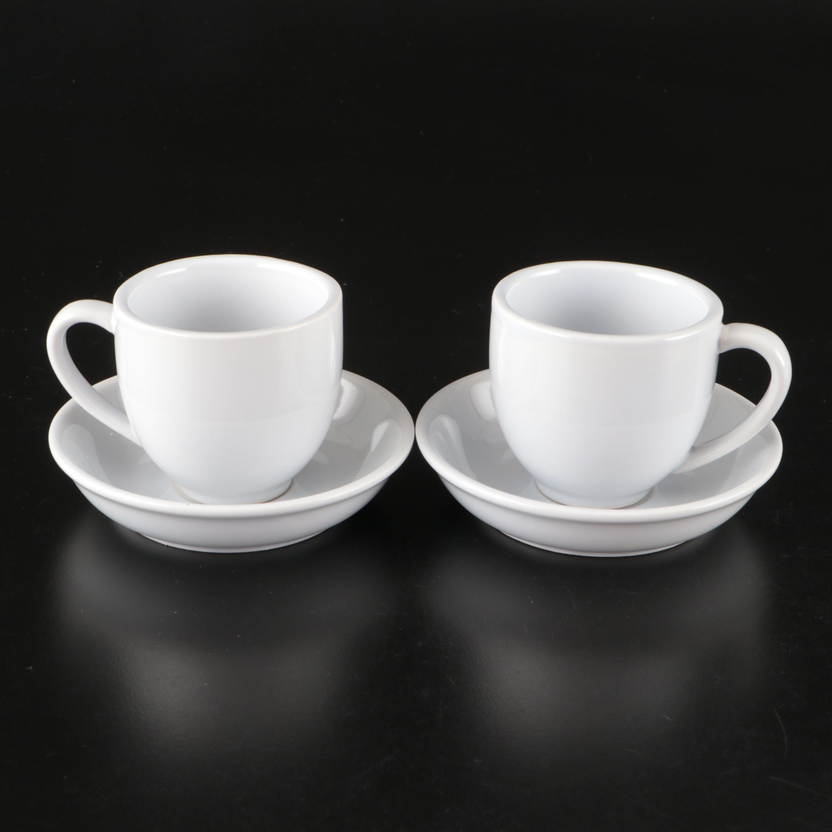 White Porcelain Espresso Cups with Other Bakeware and Serving Pieces