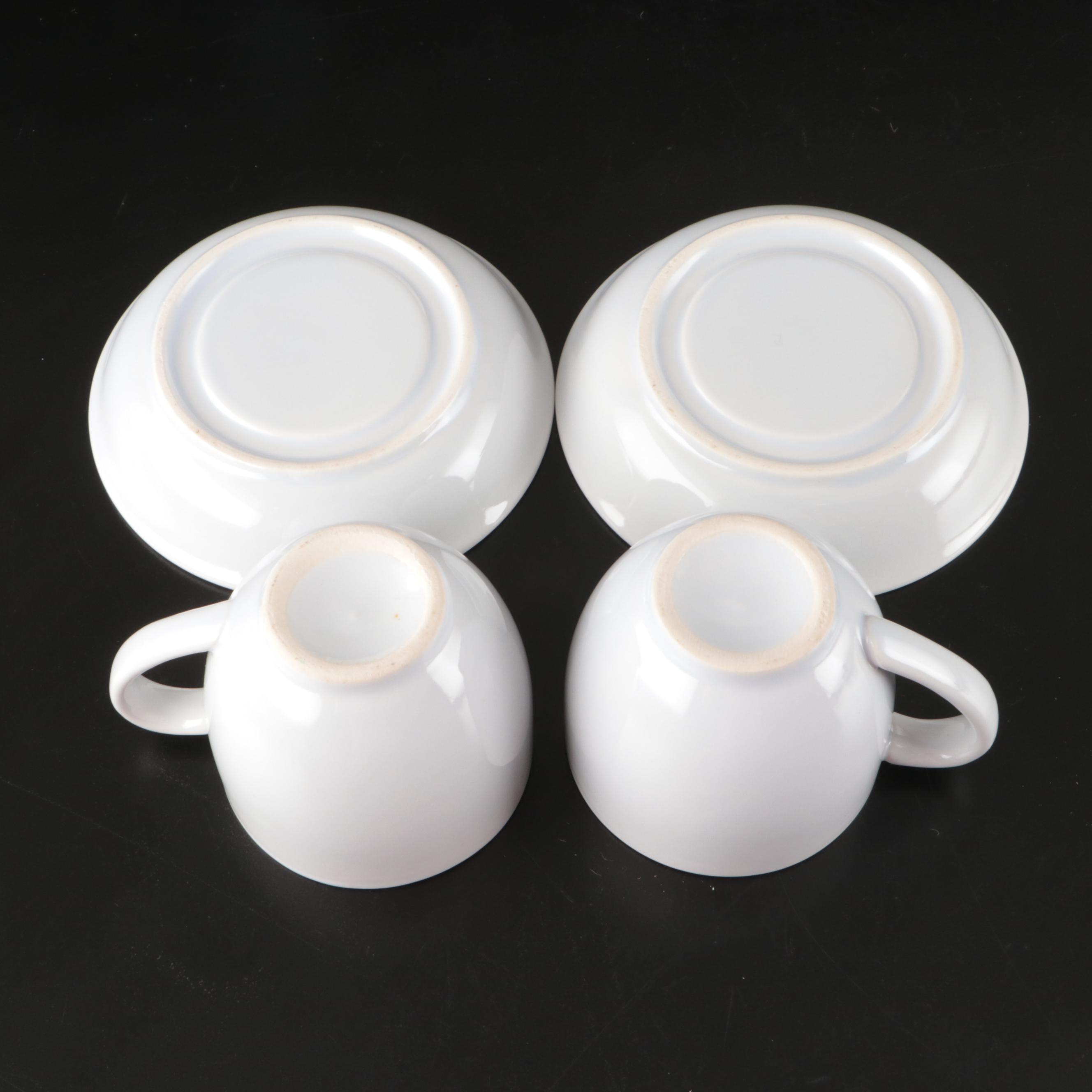 White Porcelain Espresso Cups with Other Bakeware and Serving Pieces