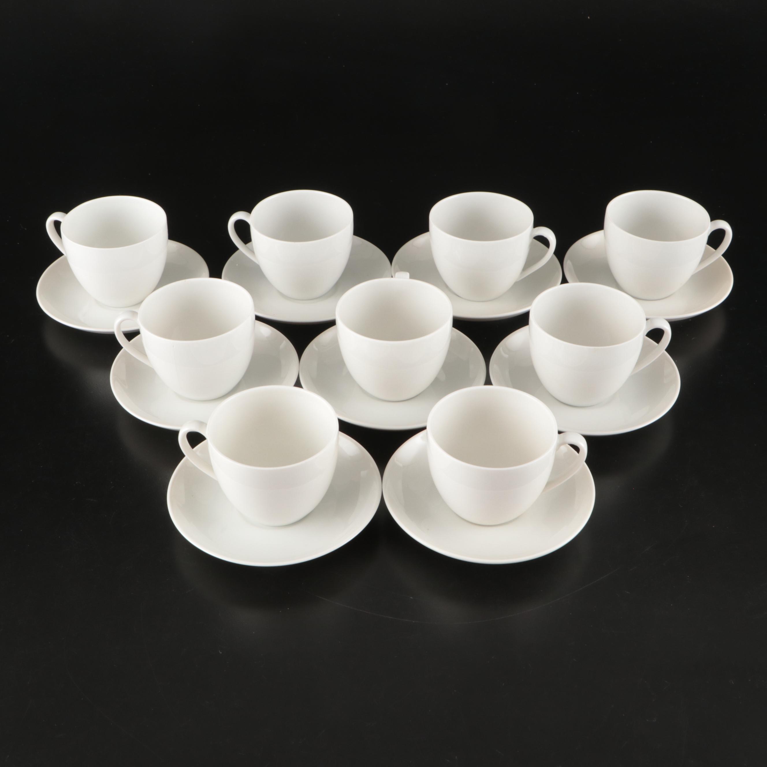 White Porcelain Espresso Cups with Other Bakeware and Serving Pieces