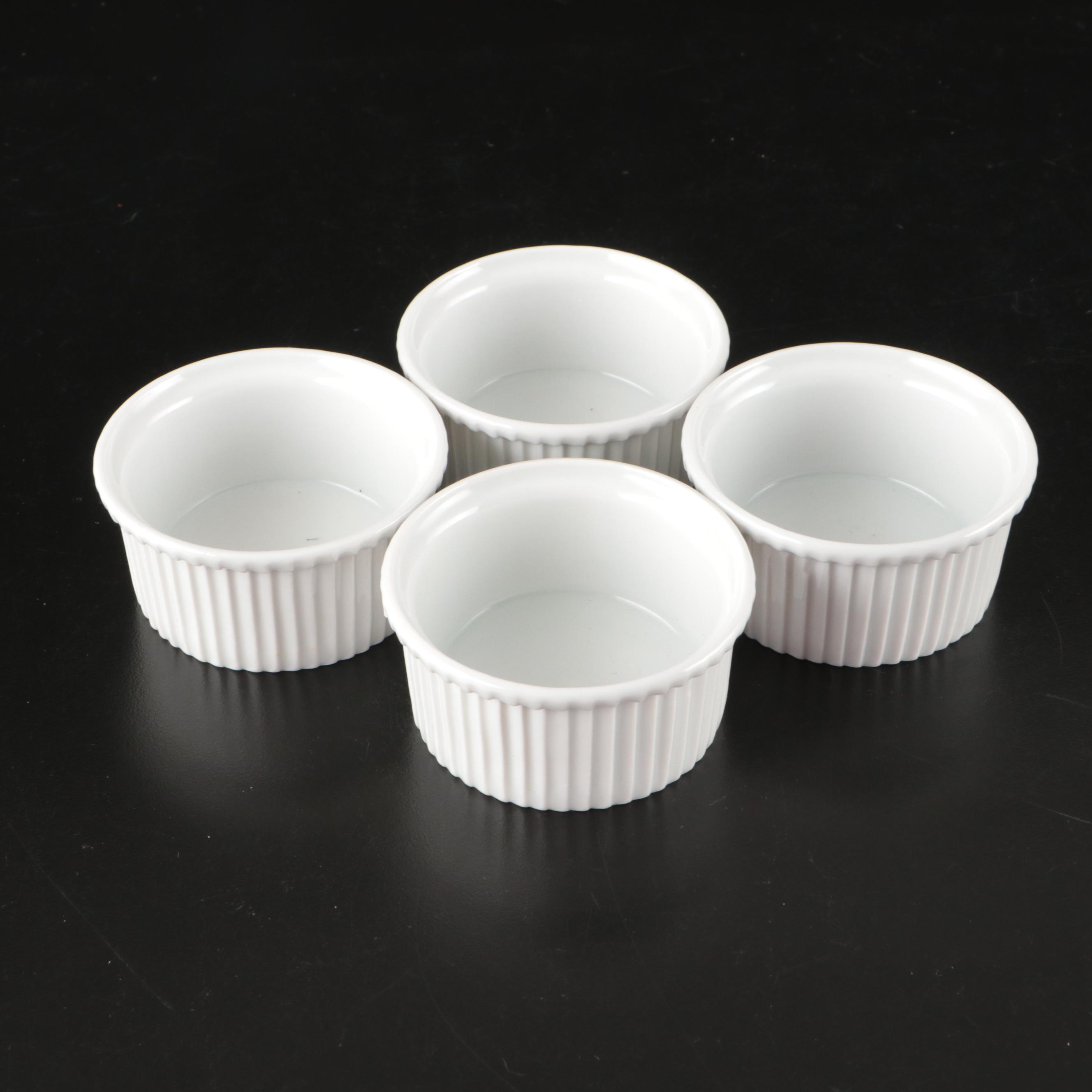 White Porcelain Espresso Cups with Other Bakeware and Serving Pieces