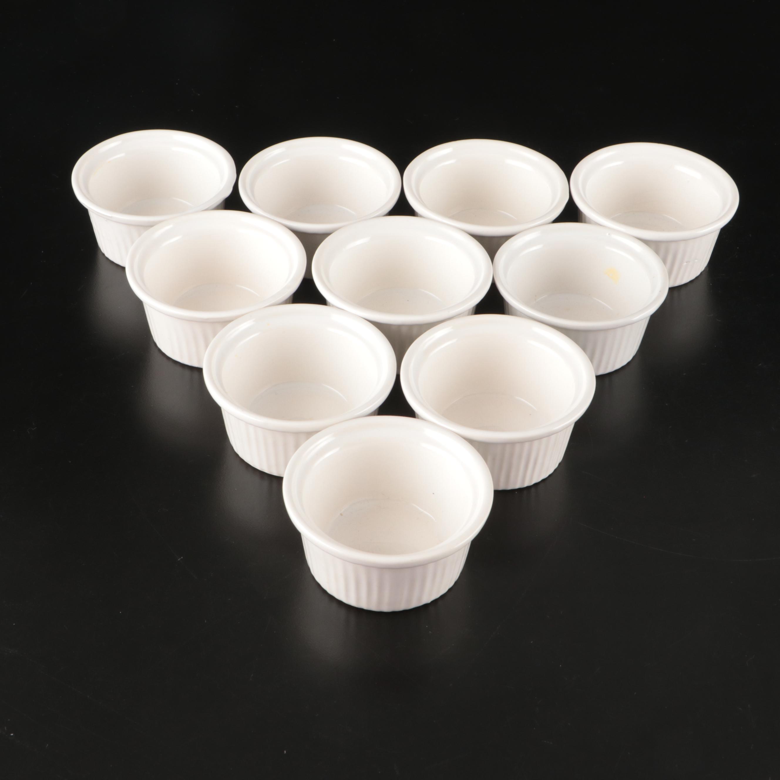 White Porcelain Espresso Cups with Other Bakeware and Serving Pieces
