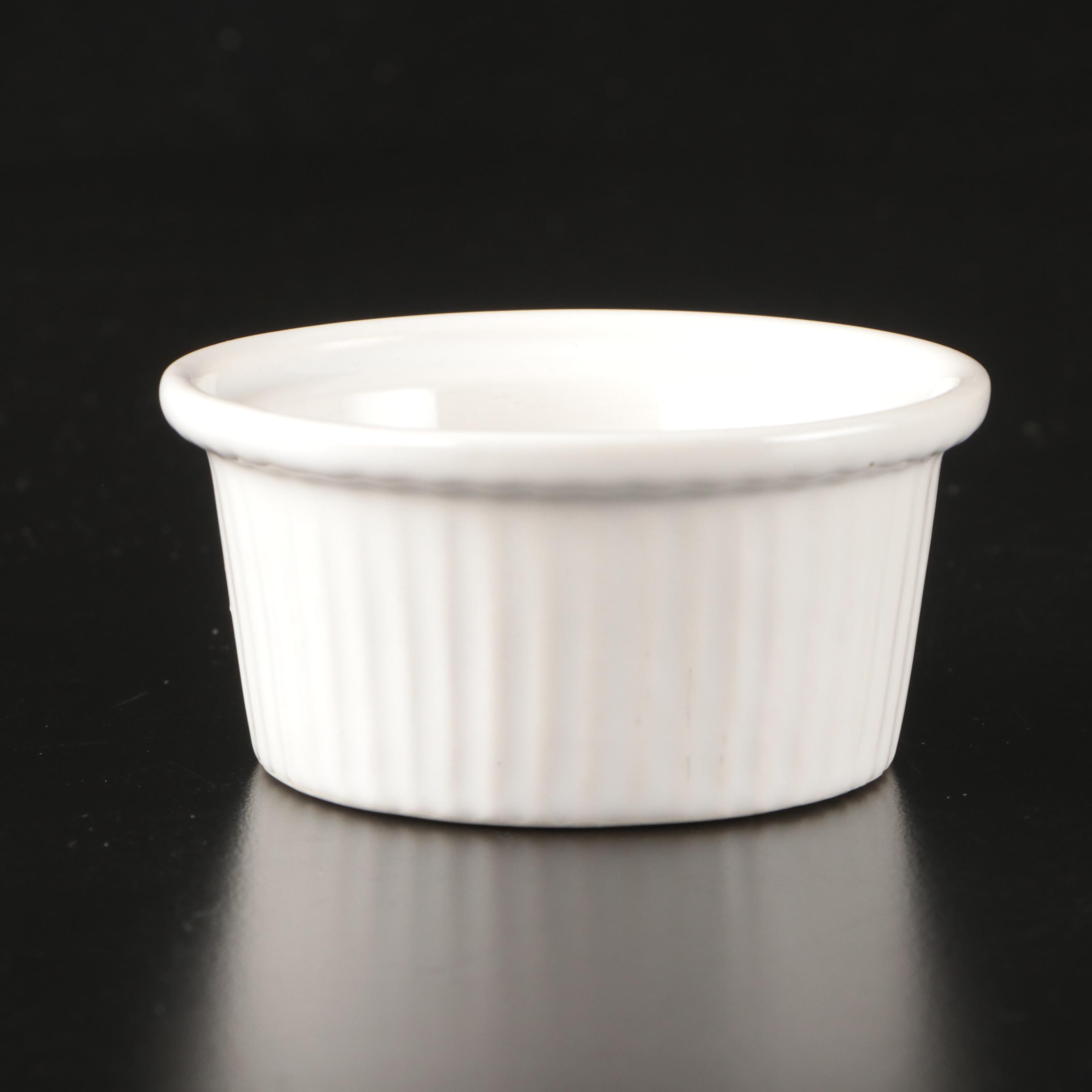 White Porcelain Espresso Cups with Other Bakeware and Serving Pieces