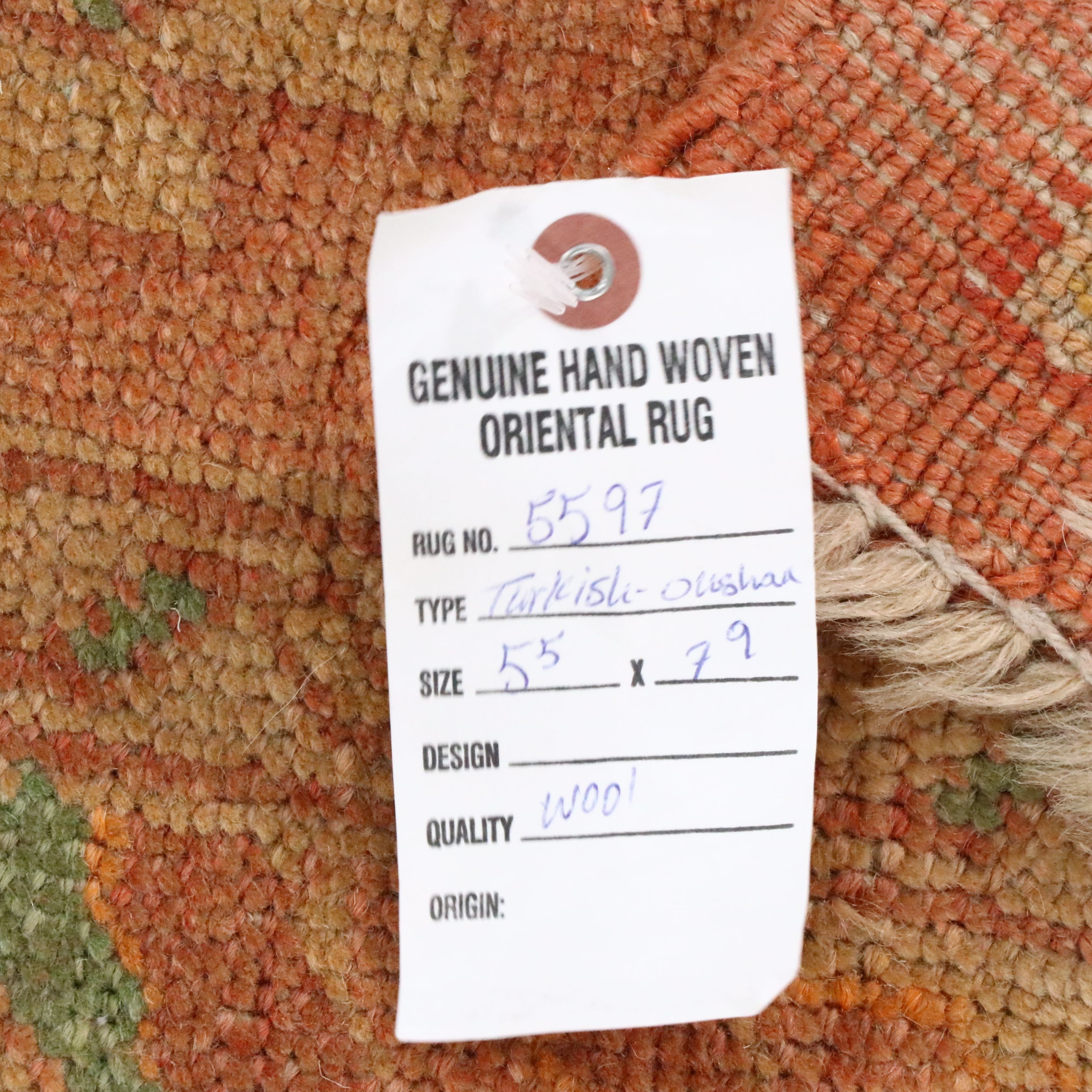 5'9 x 8'3 Hand-Knotted Turkish Oushak Area Rug