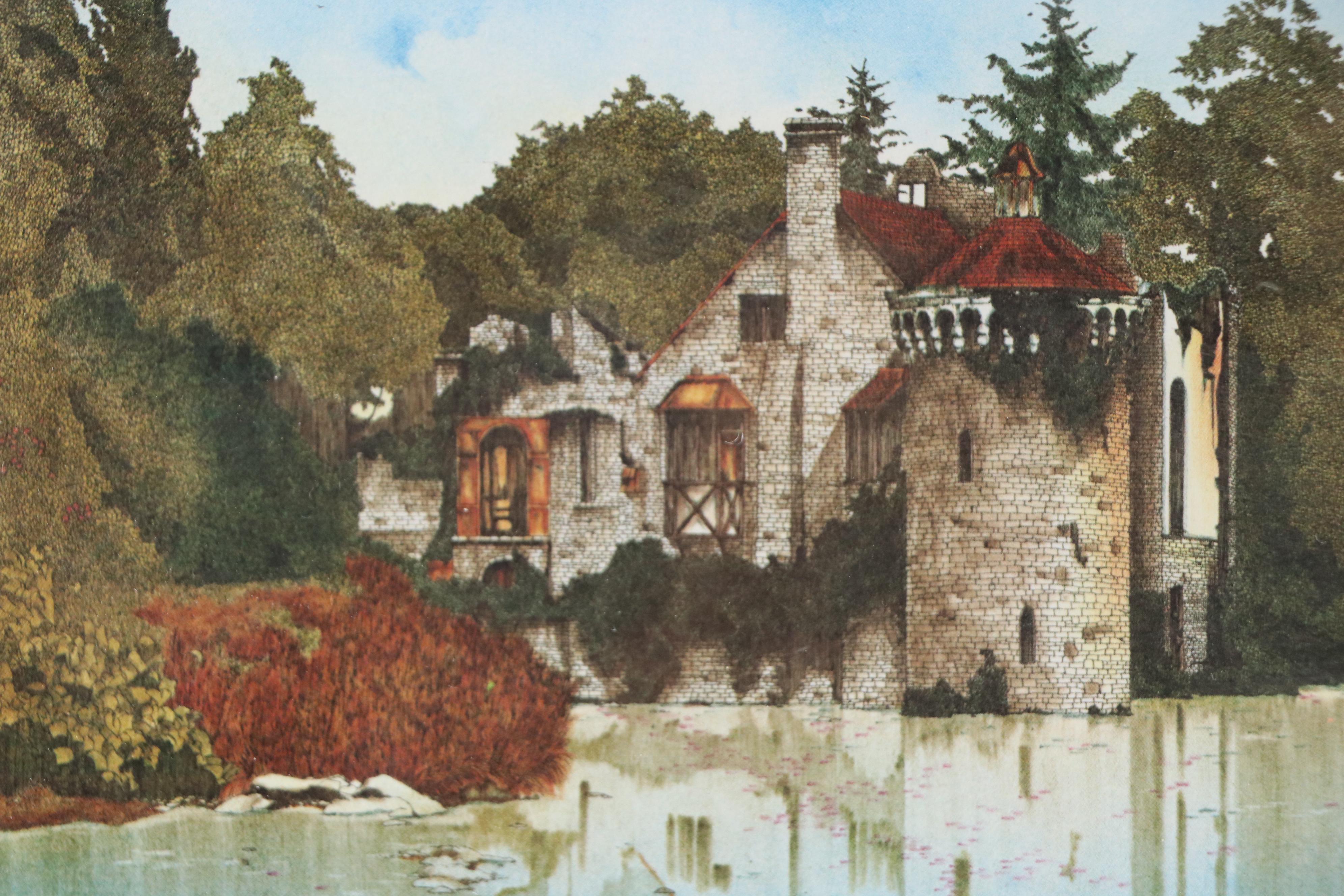 Lonnie C. Blackley Offset Lithograph of Scotney Castle