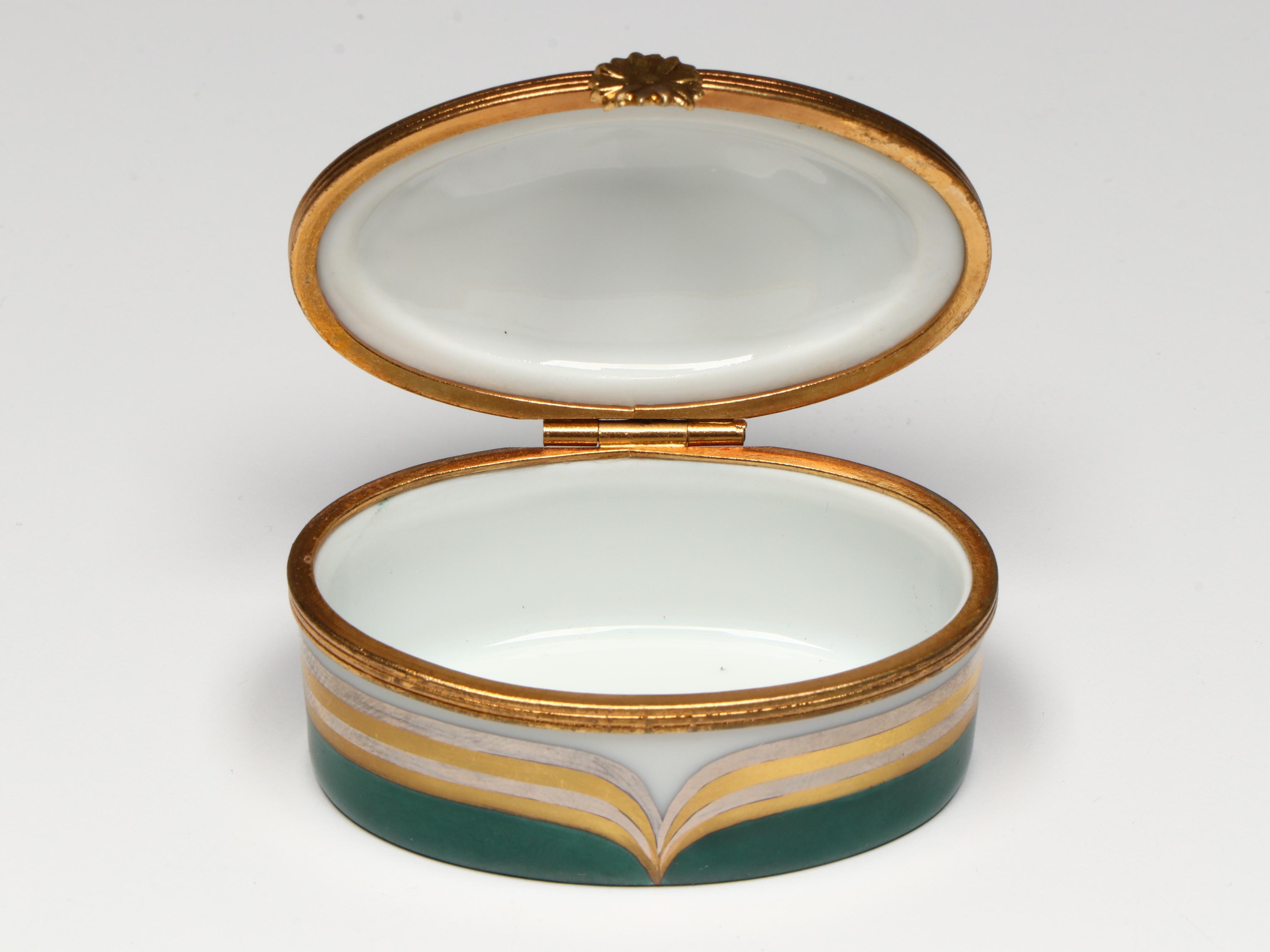 French Hand-Painted Porcelain Horse's Head Limoges Box