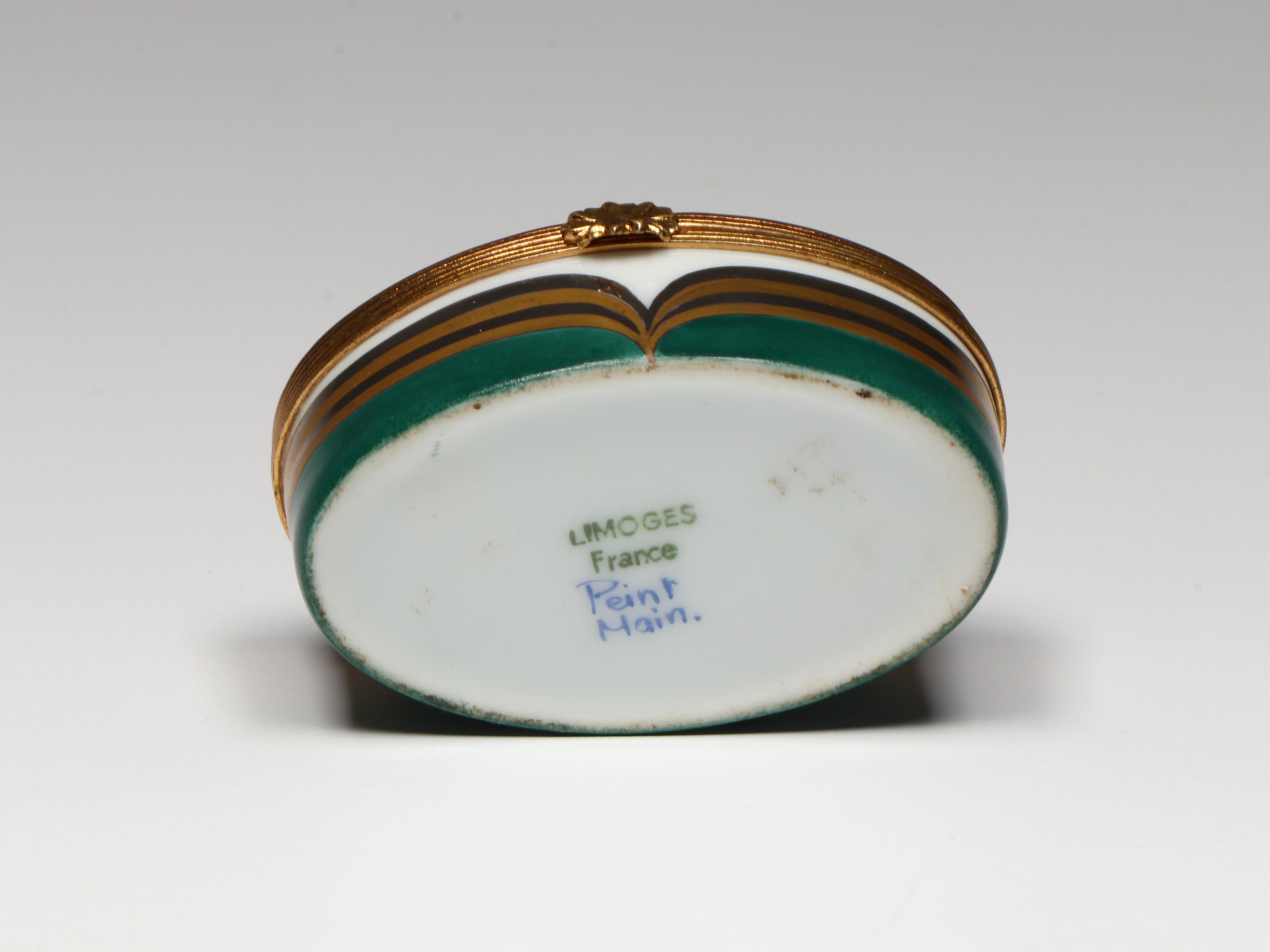 French Hand-Painted Porcelain Horse's Head Limoges Box