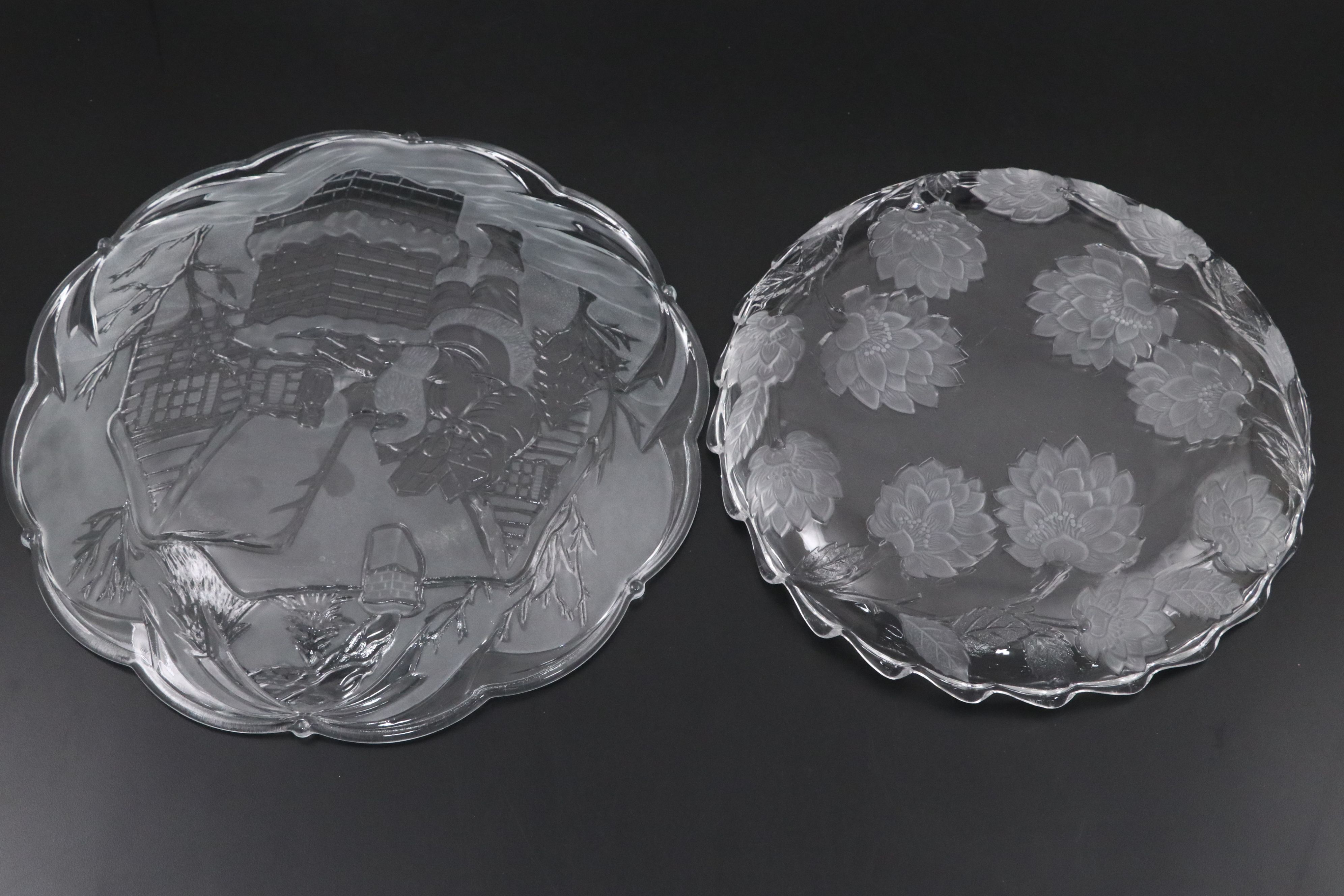 Indiana Glass "Diamond Point" with Other Cake Stand and Tableware