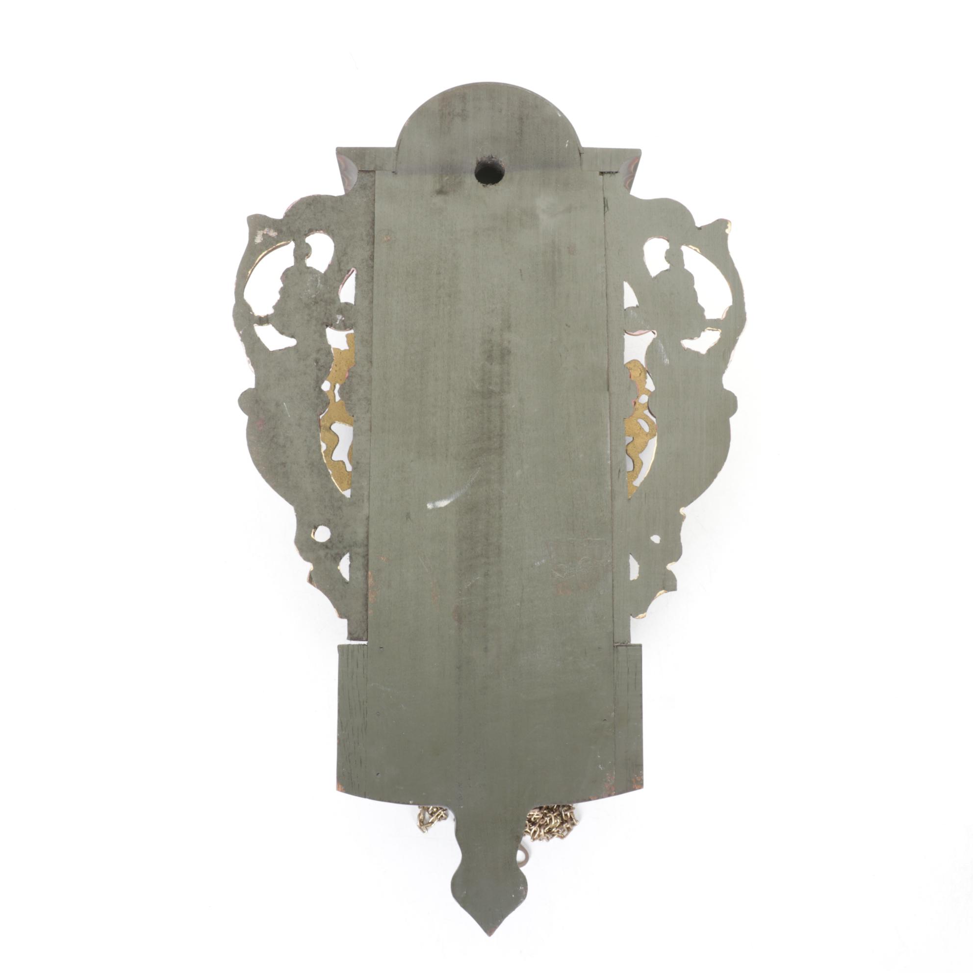 Dutch Friesland "Stoelklok" Hand-Painted Wall Clock, Late 19th/Early 20th C.