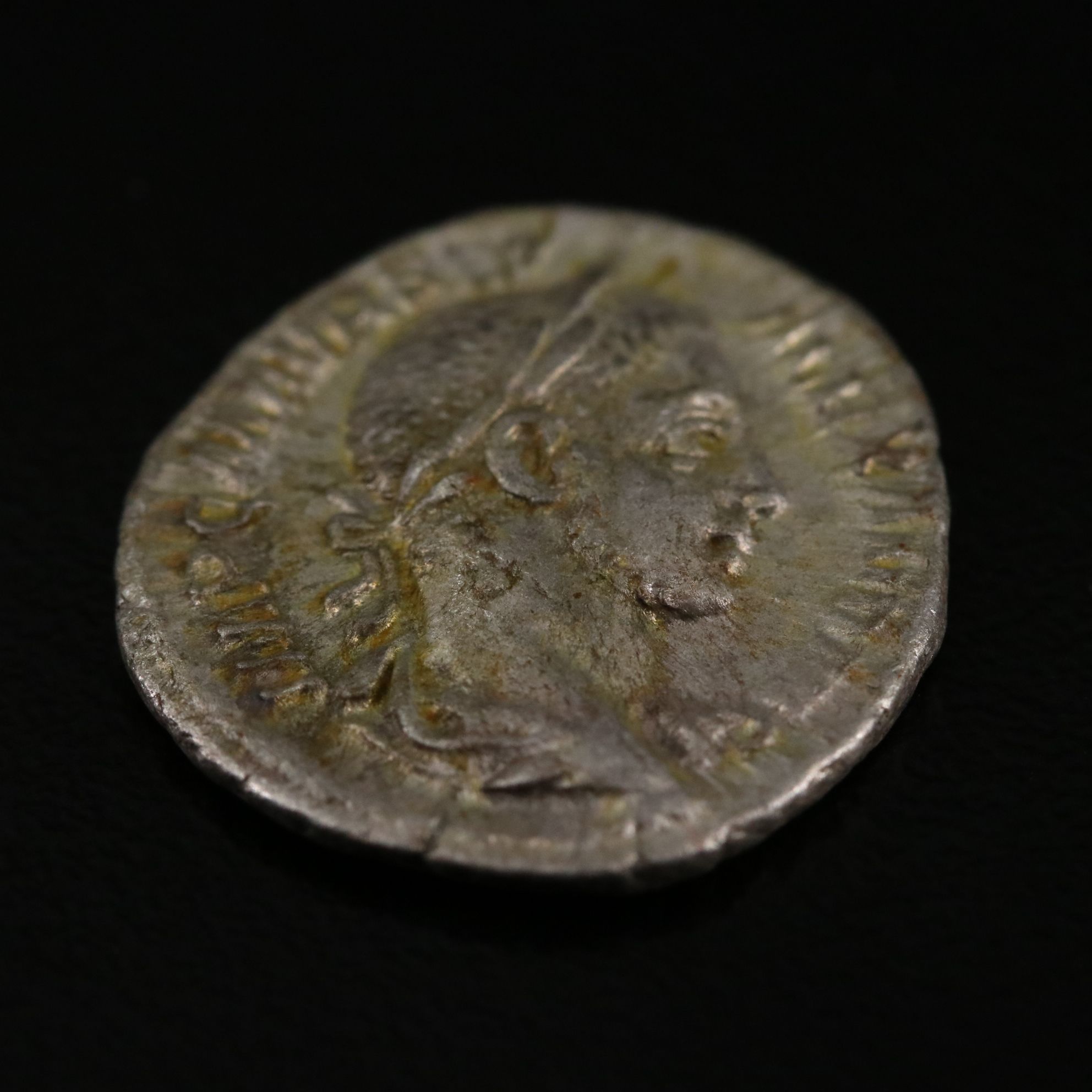 Ancient Roman Imperial AR Denarius Coin of Severus Alexander, ca. 230 A.D.
