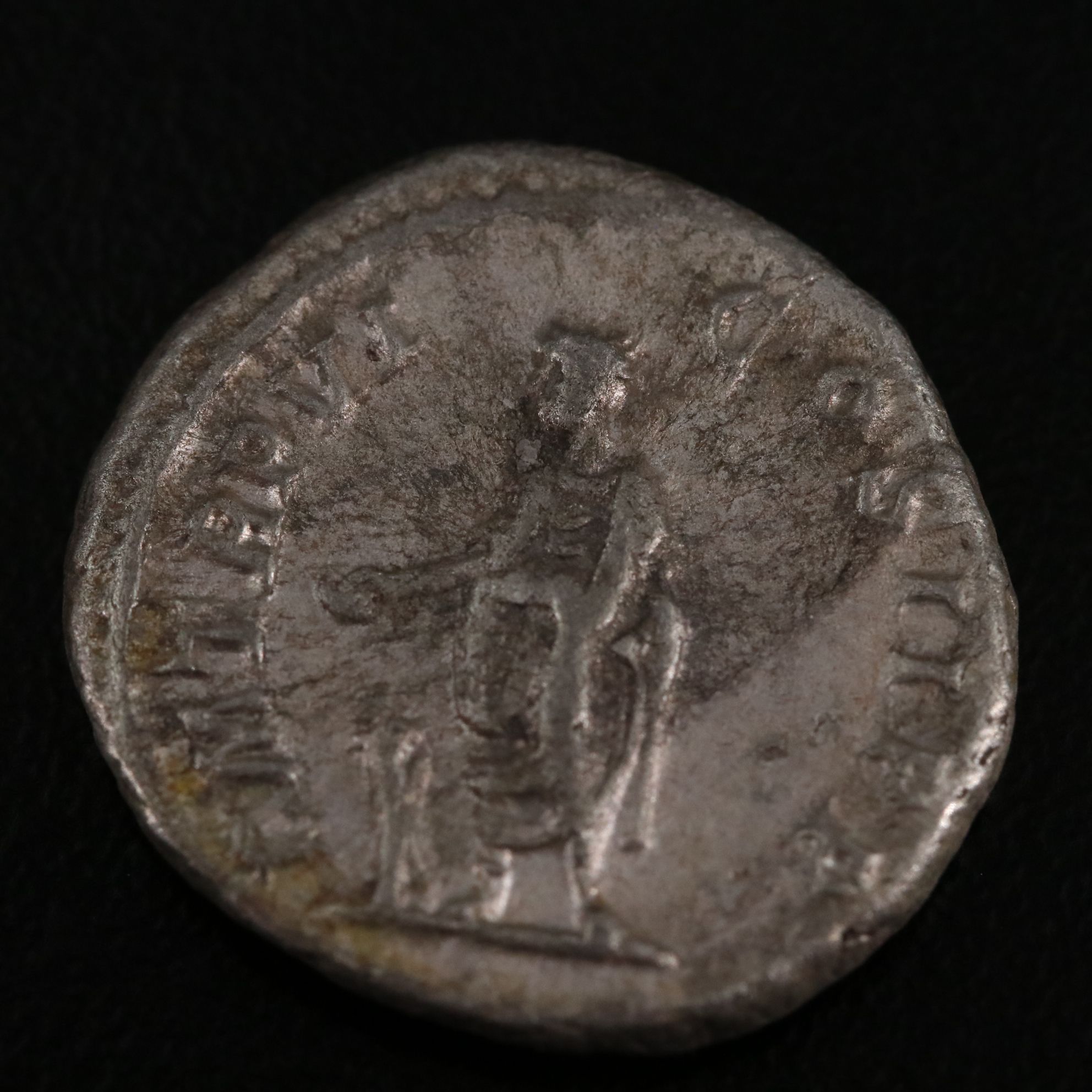 Ancient Roman Imperial AR Denarius Coin of Severus Alexander, ca. 230 A.D.