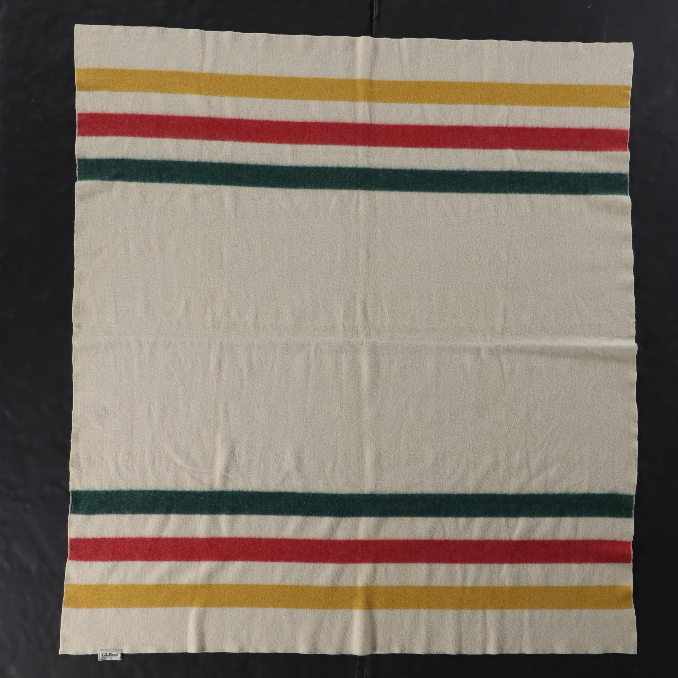 L.L. Bean Hudson Bay Style Wool Blanket with Other Plaid Blanket and Tote