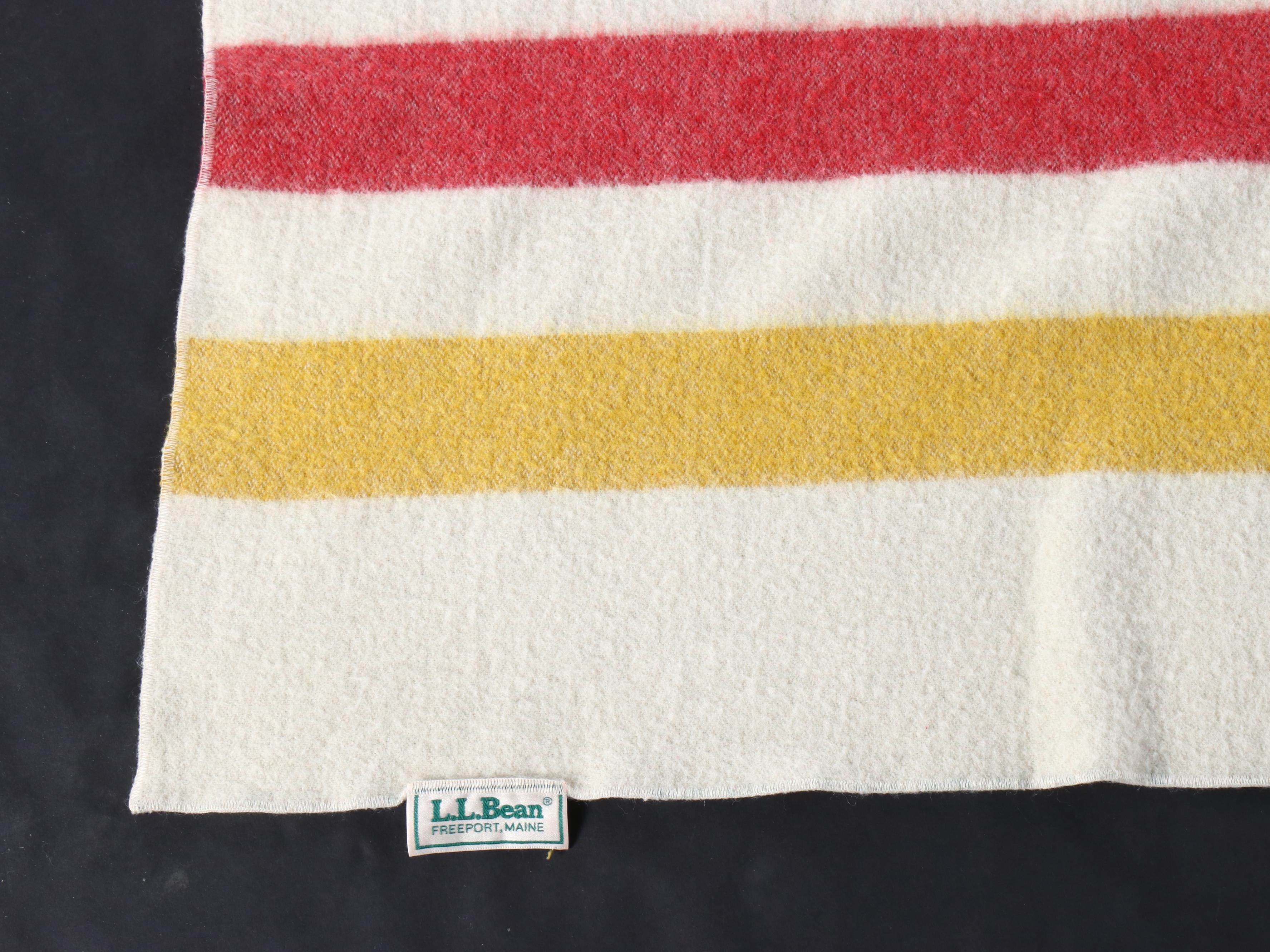 L.L. Bean Hudson Bay Style Wool Blanket with Other Plaid Blanket and Tote