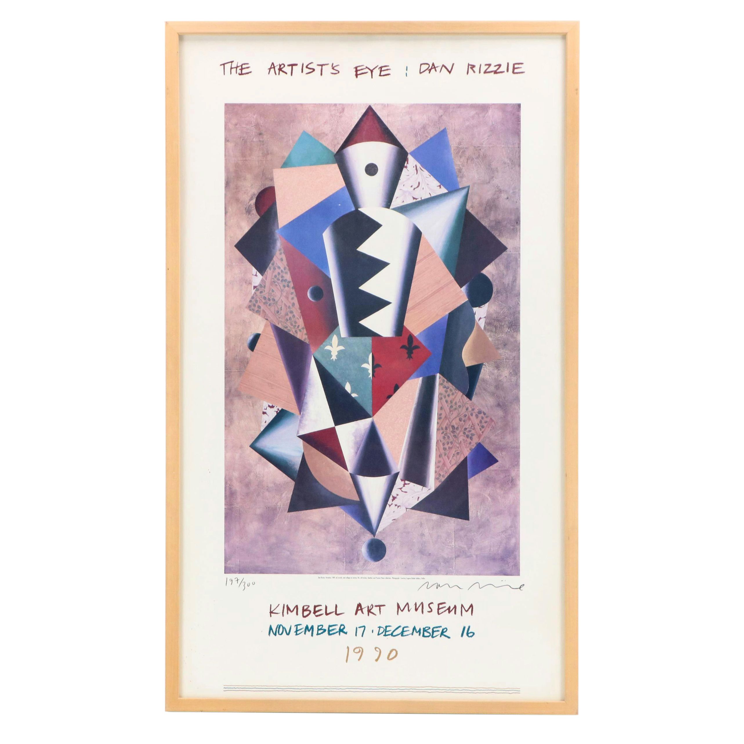 Dan Rizzie Offset Lithograph Kimbell Art Museum Exhibition Poster