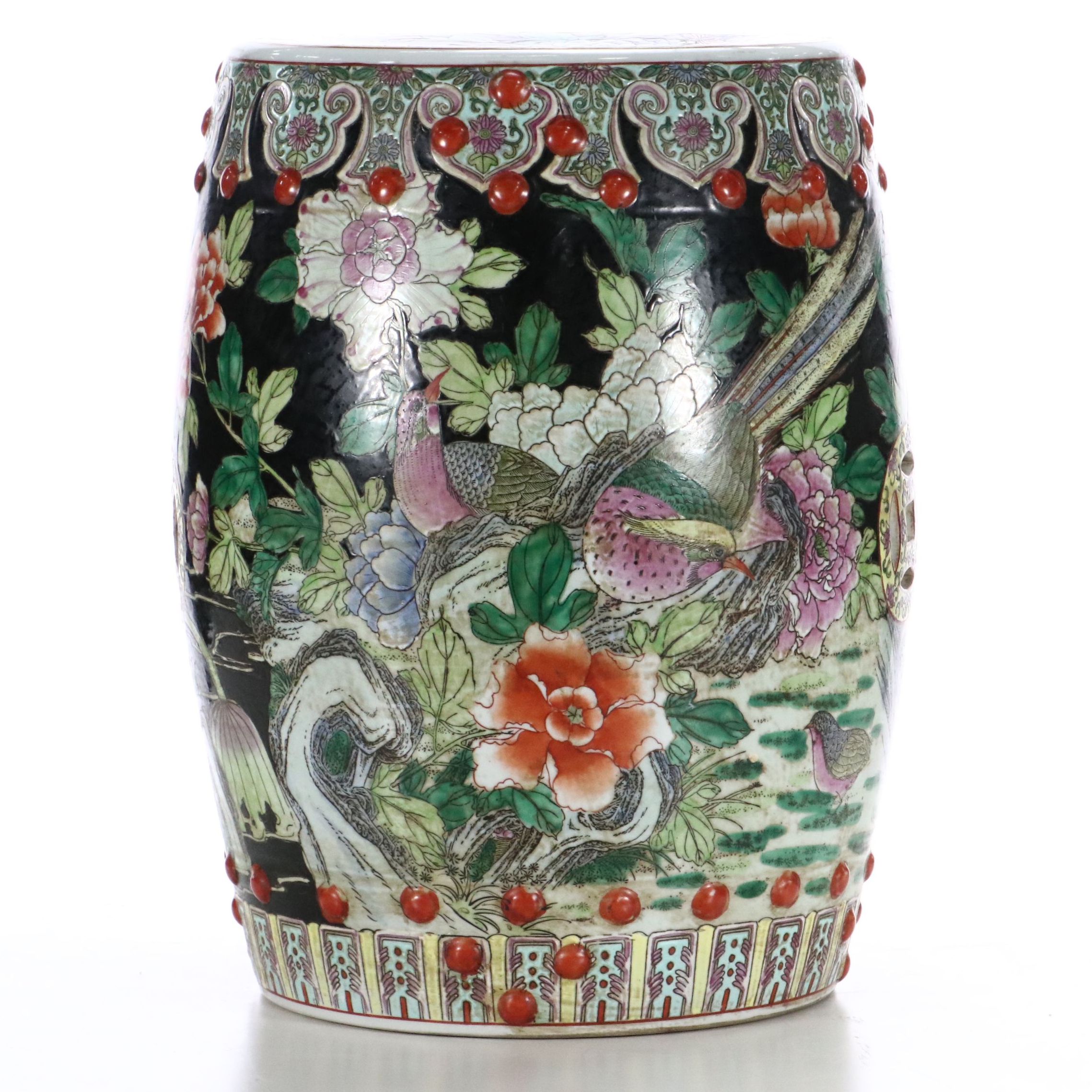 Chinese Famille Rose Porcelain Garden Stool