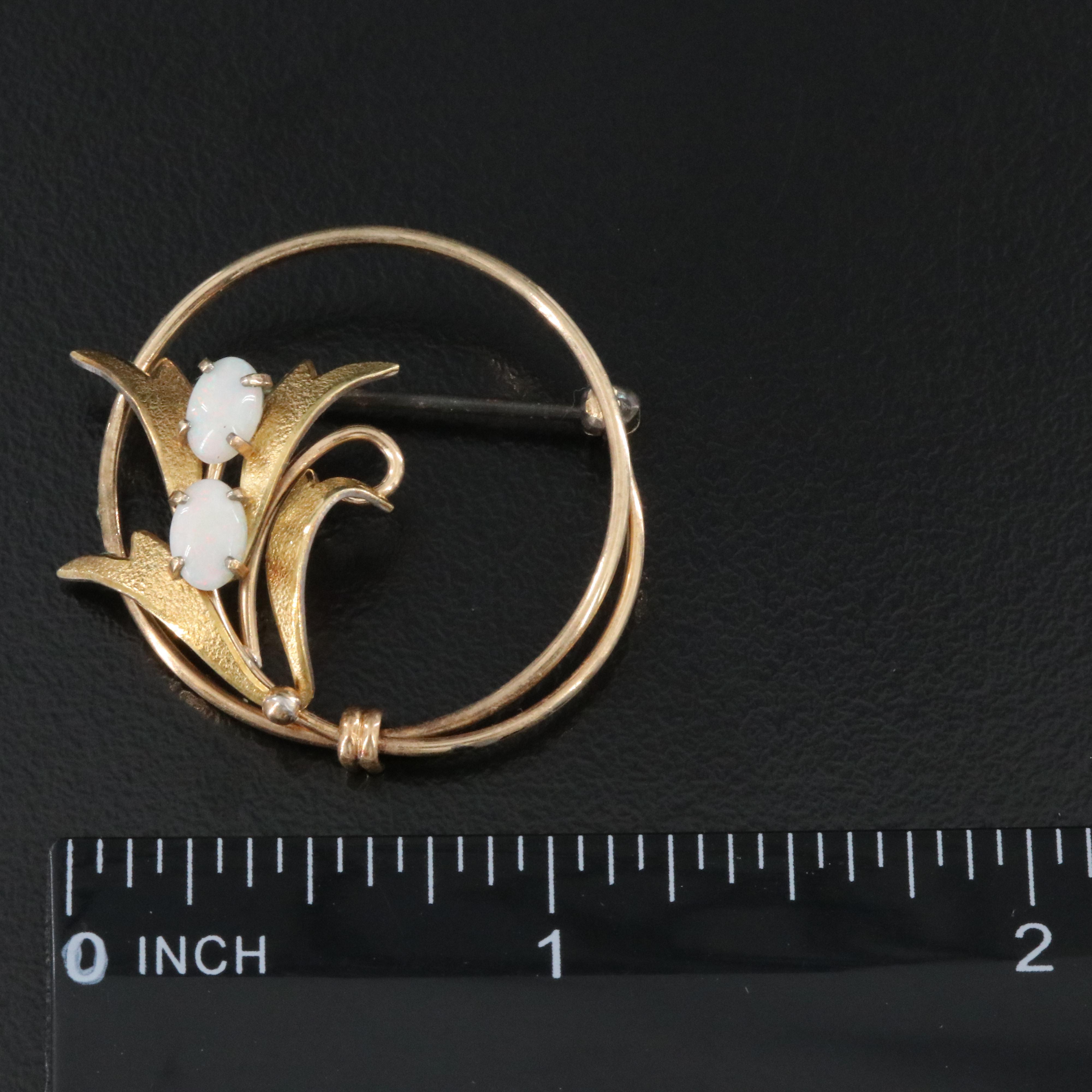 Krementz Opal Circle Brooch