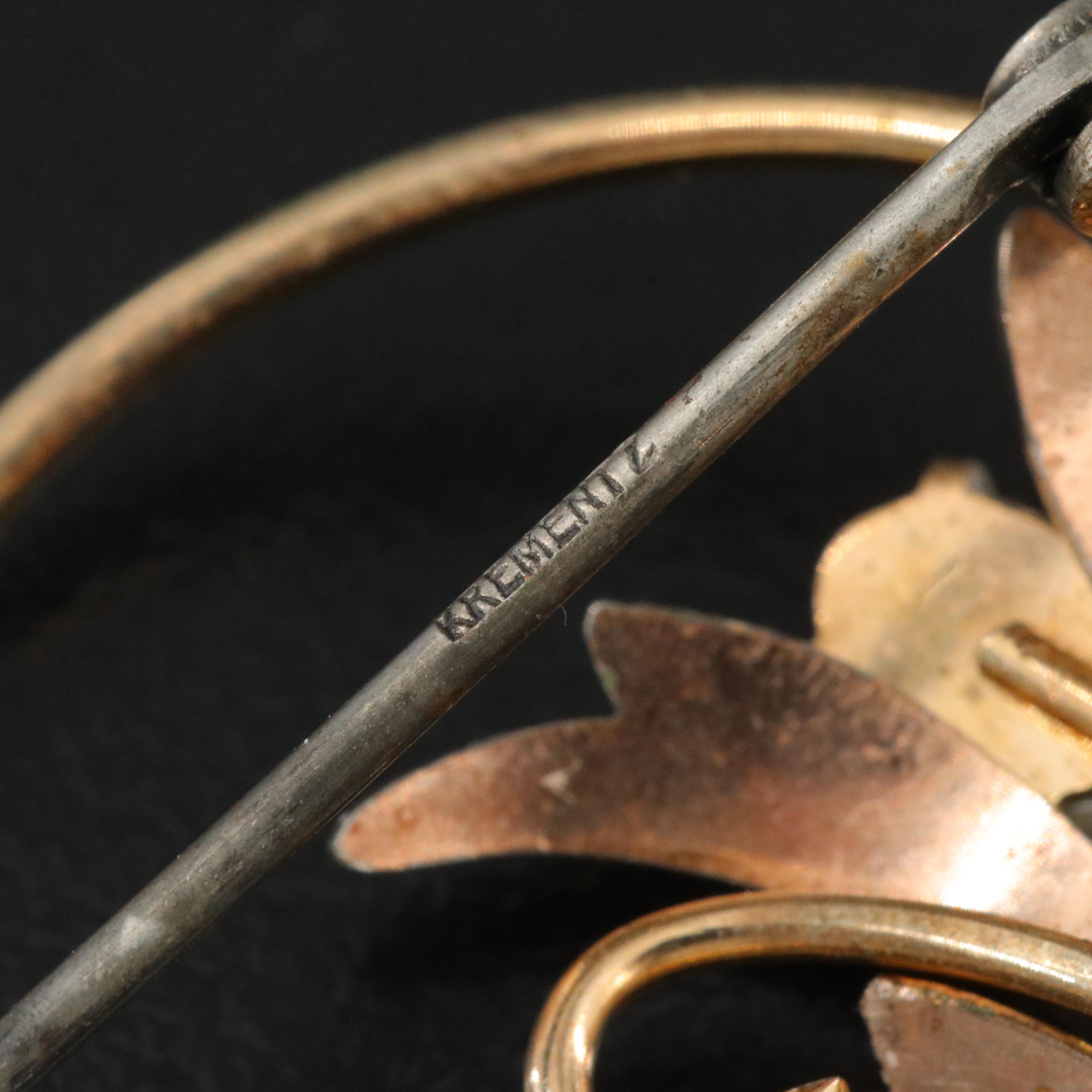 Krementz Opal Circle Brooch