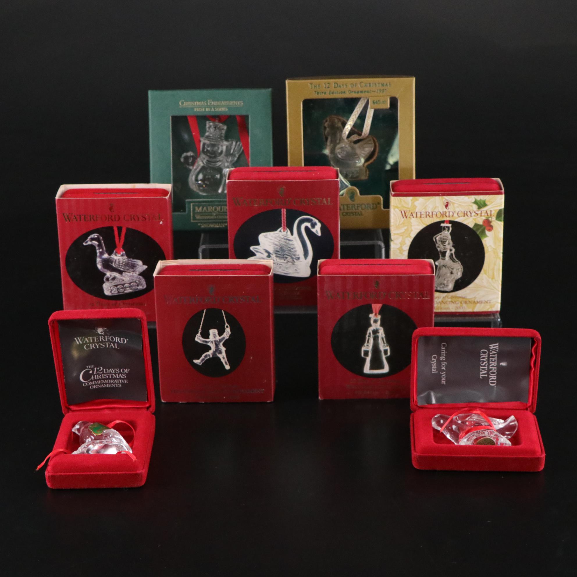 Waterford and Marquise "12 Days of Christmas" Crystal Ornaments