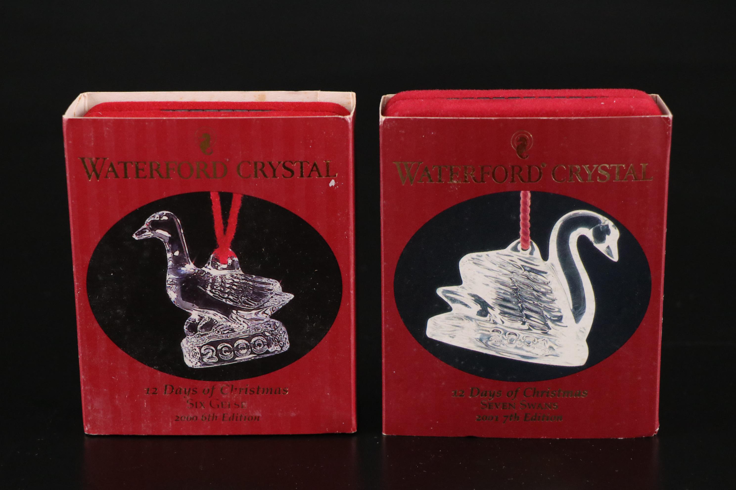 Waterford and Marquise "12 Days of Christmas" Crystal Ornaments