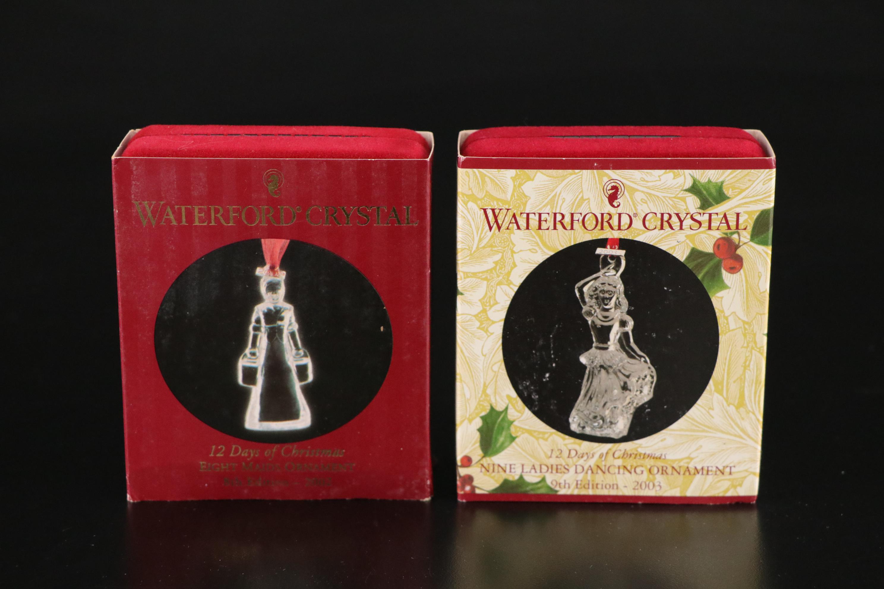 Waterford and Marquise "12 Days of Christmas" Crystal Ornaments