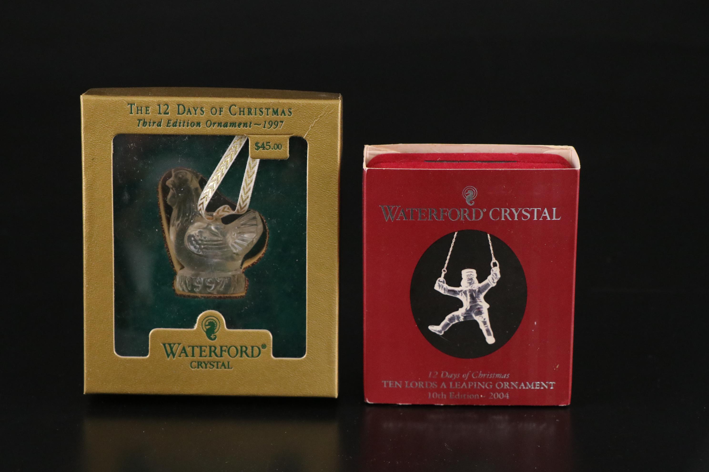 Waterford and Marquise "12 Days of Christmas" Crystal Ornaments