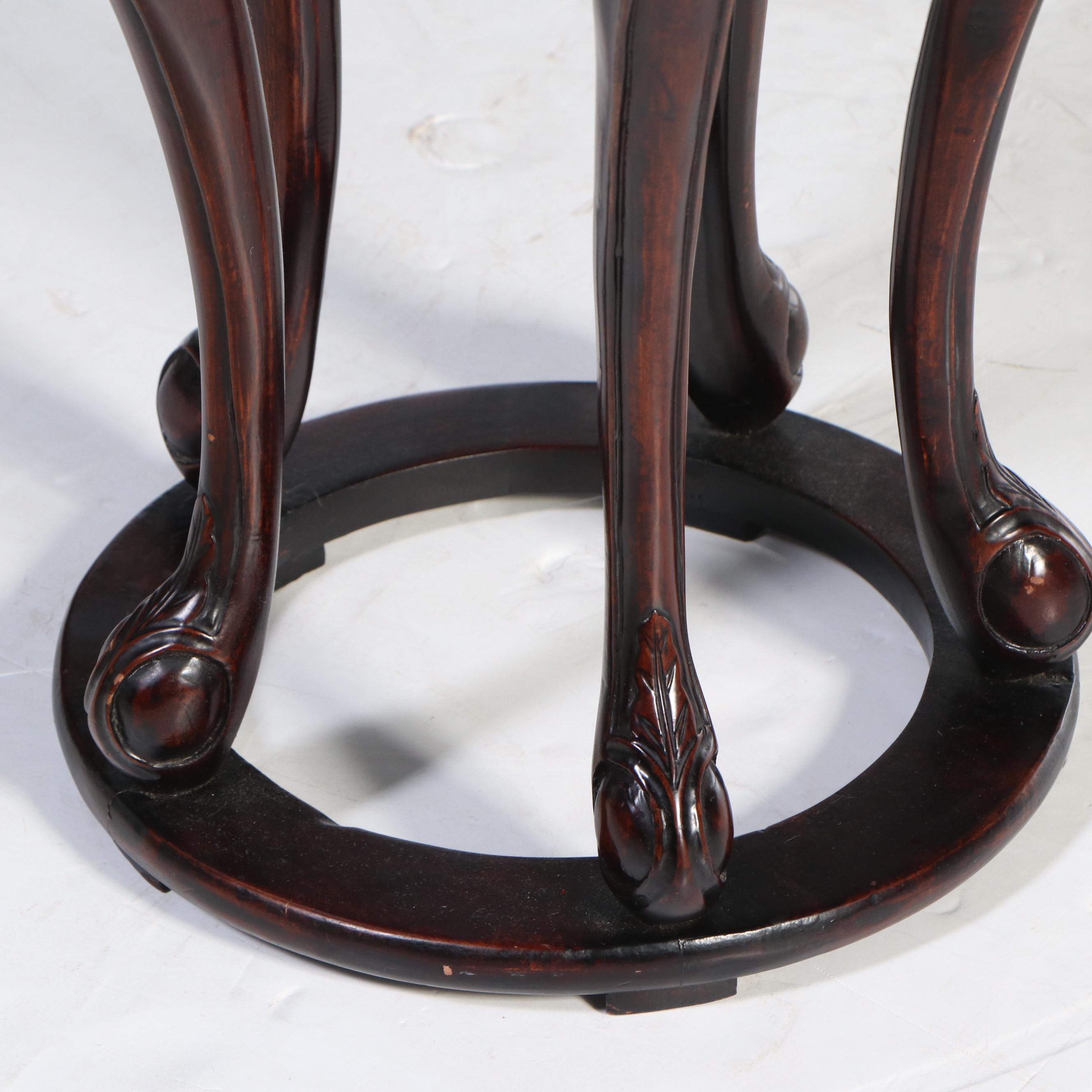 Pair of Chinese Carved Wooden Vase Stands