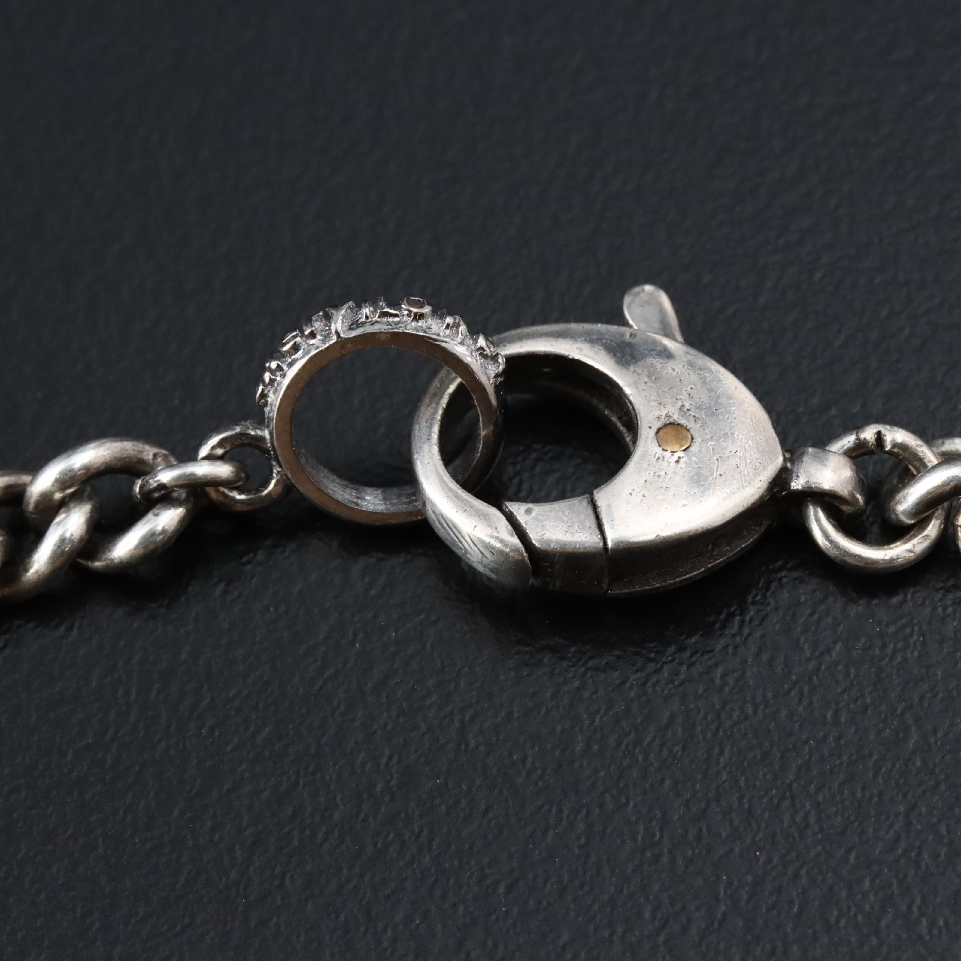 Sheryl Lowe Sterling Tourmaline and Diamond Pavé Necklace