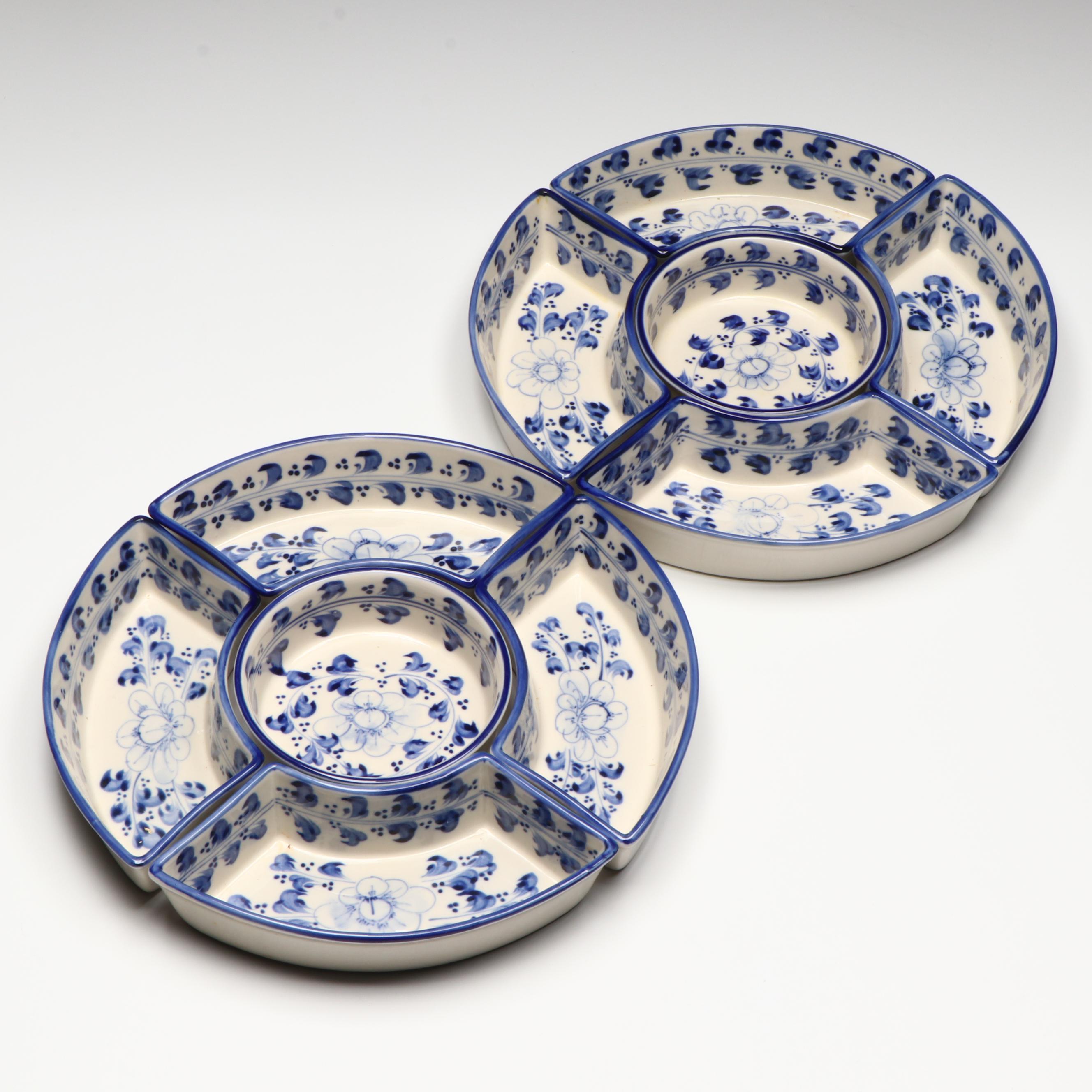 Chinese Blue and White Porcelain Sweetmeat Sets