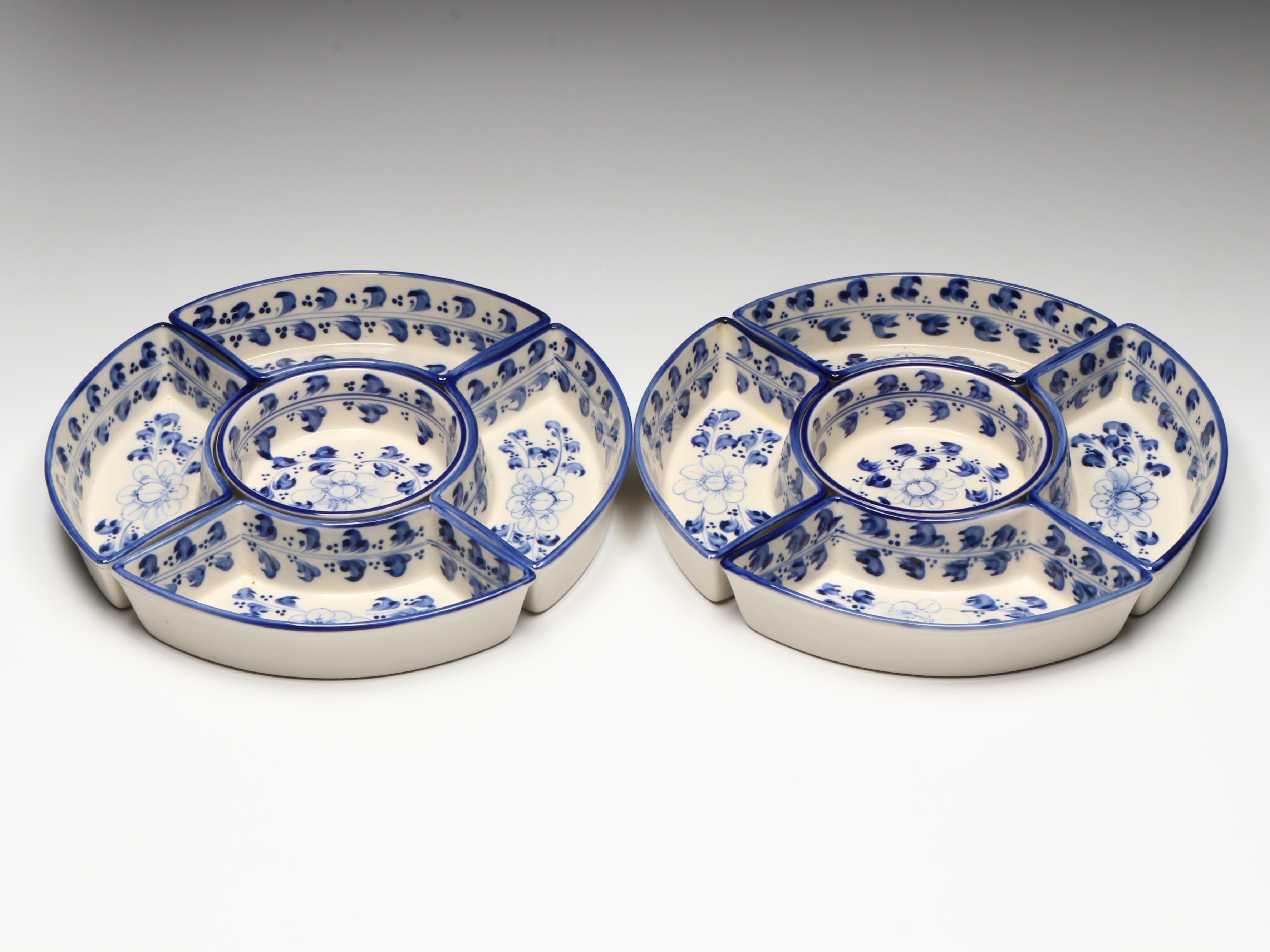 Chinese Blue and White Porcelain Sweetmeat Sets