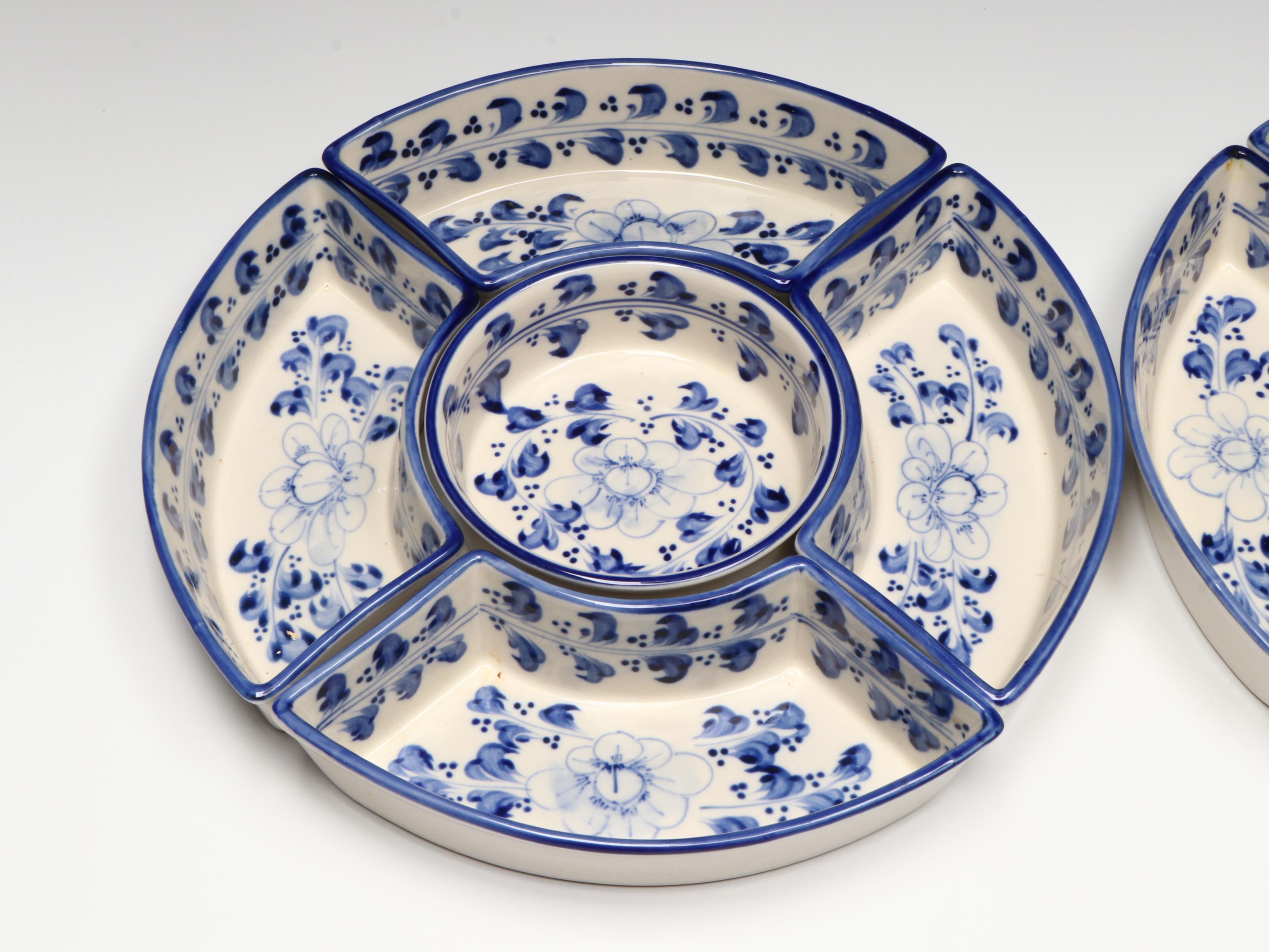 Chinese Blue and White Porcelain Sweetmeat Sets