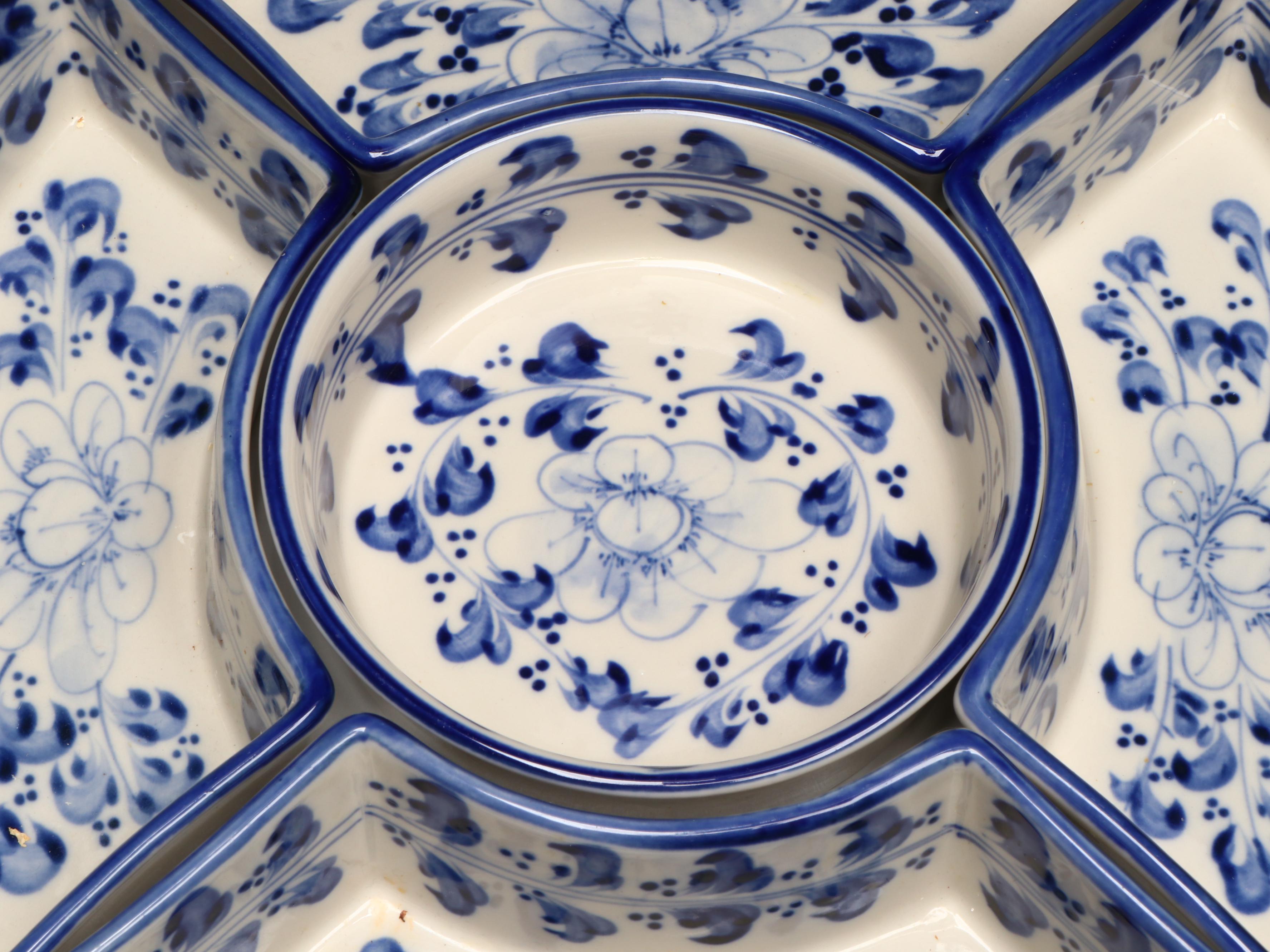 Chinese Blue and White Porcelain Sweetmeat Sets
