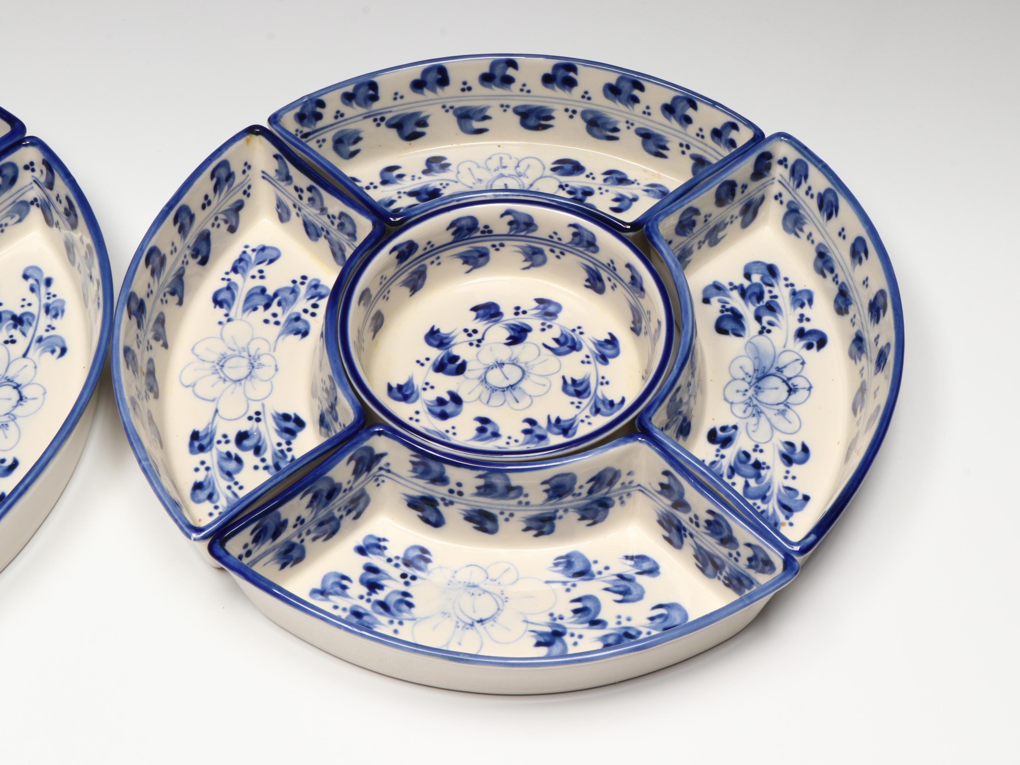 Chinese Blue and White Porcelain Sweetmeat Sets
