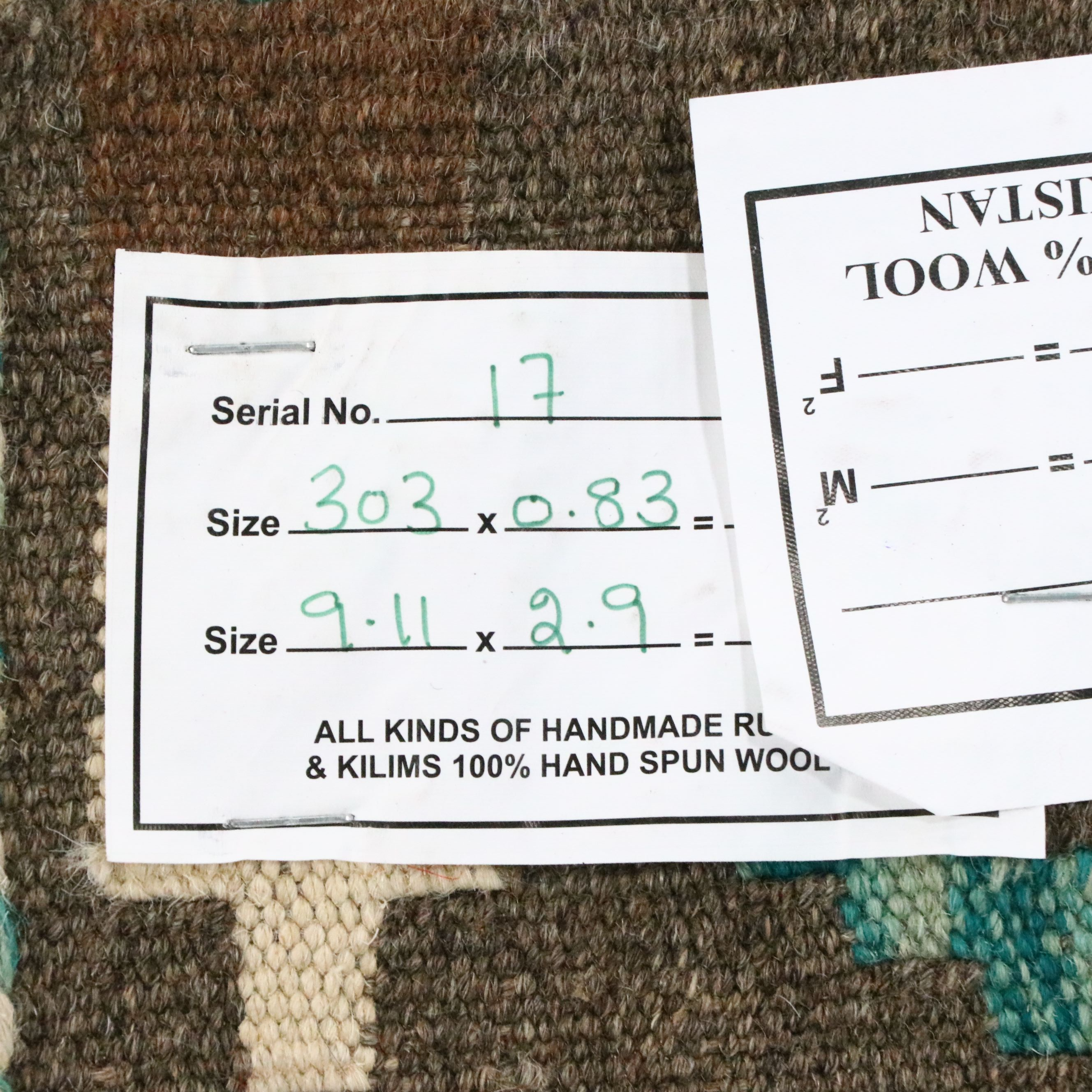 2'9 x 10' Handwoven Pakistan Kilim Carpet Runner