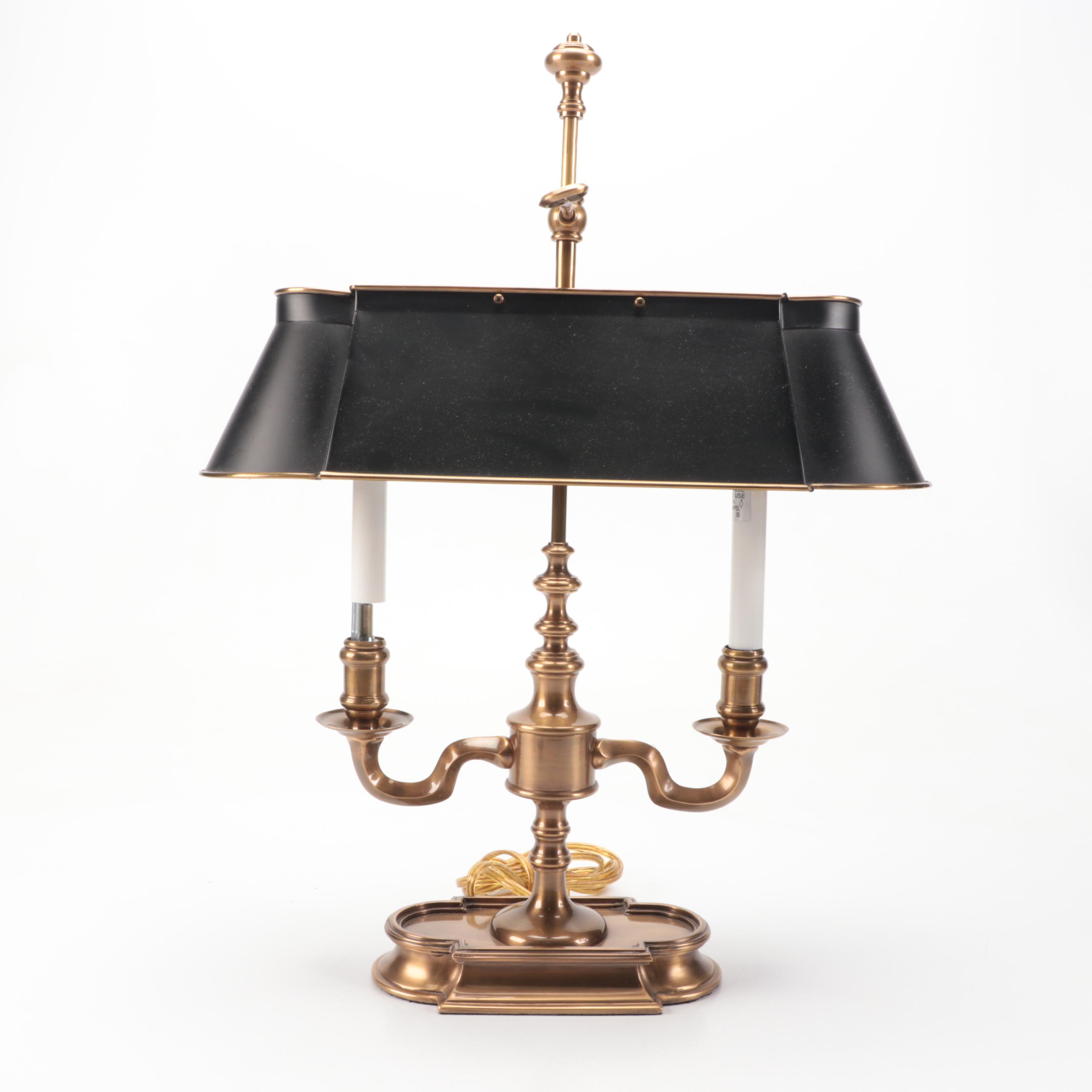 Neoclassical Style Two-Arm & Three-Arm Bouillotte Table Lamps with Metal Shades
