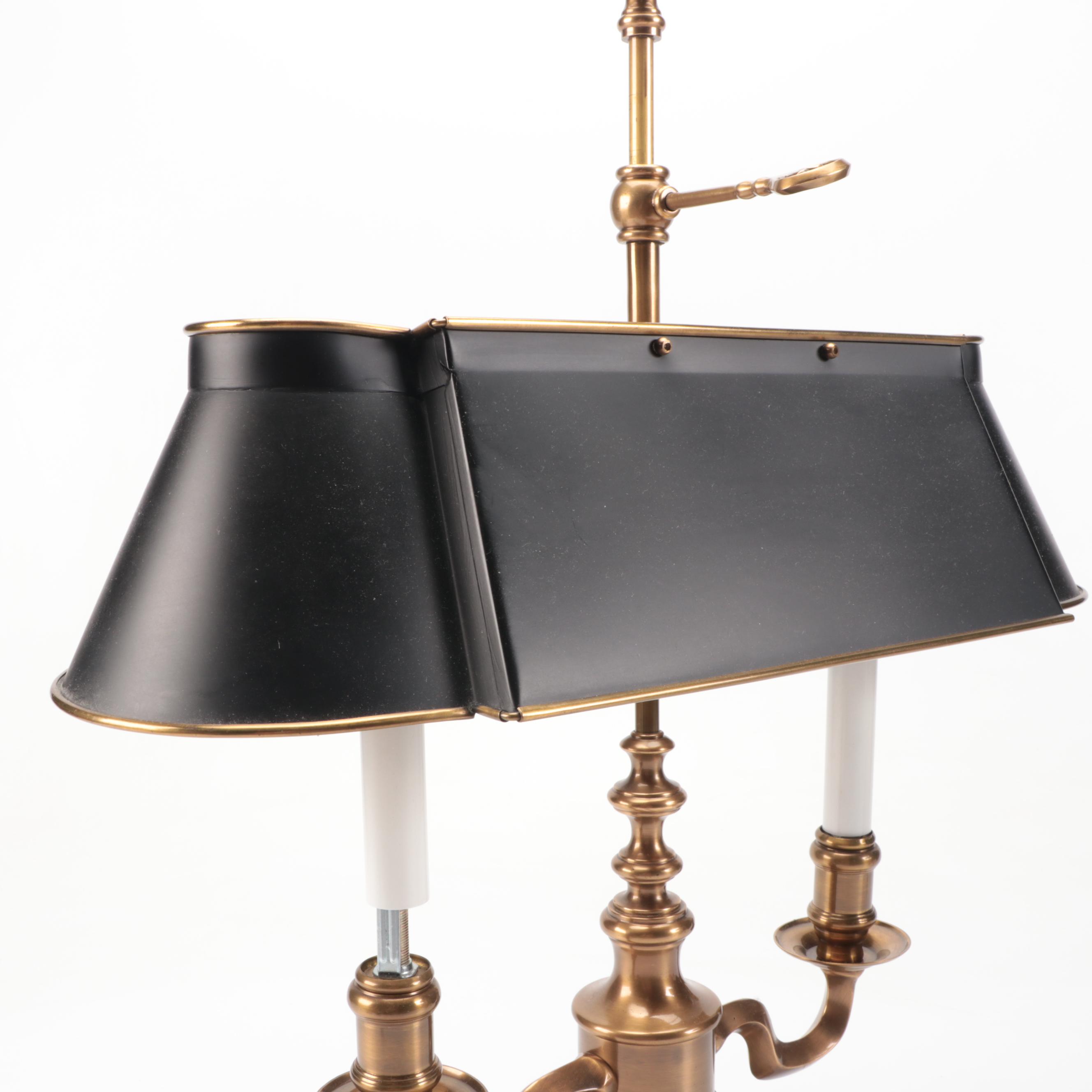Neoclassical Style Two-Arm & Three-Arm Bouillotte Table Lamps with Metal Shades